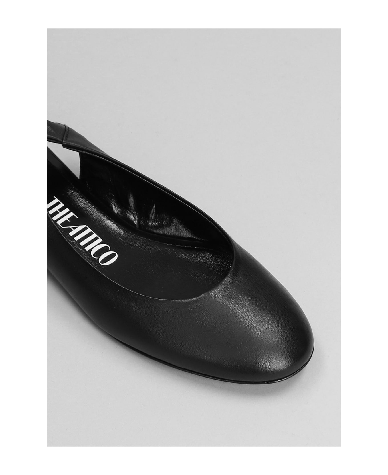 The Attico Cloe Ballet Flats In Black Leather - black
