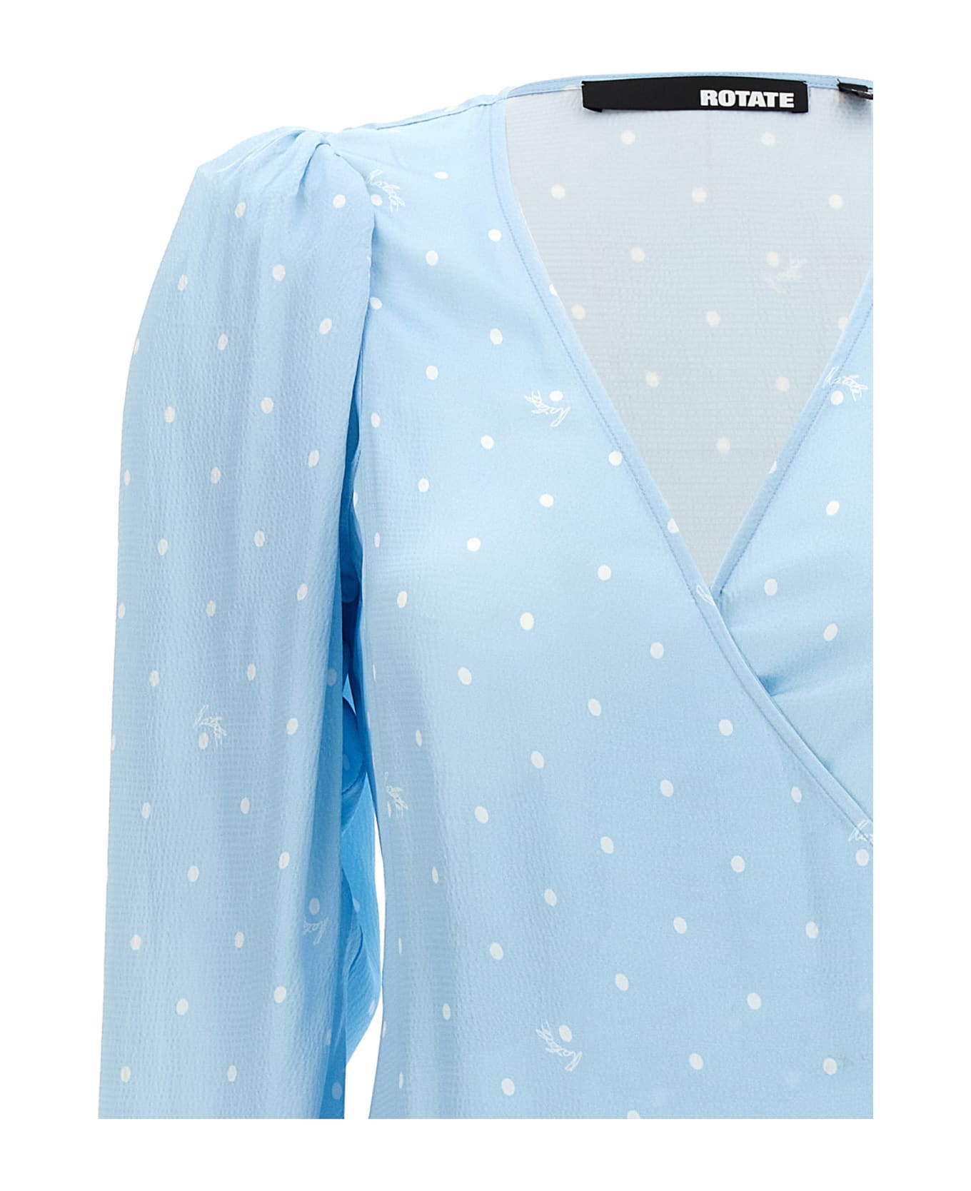 Rotate by Birger Christensen Midi Wrap Dress - Light Blue
