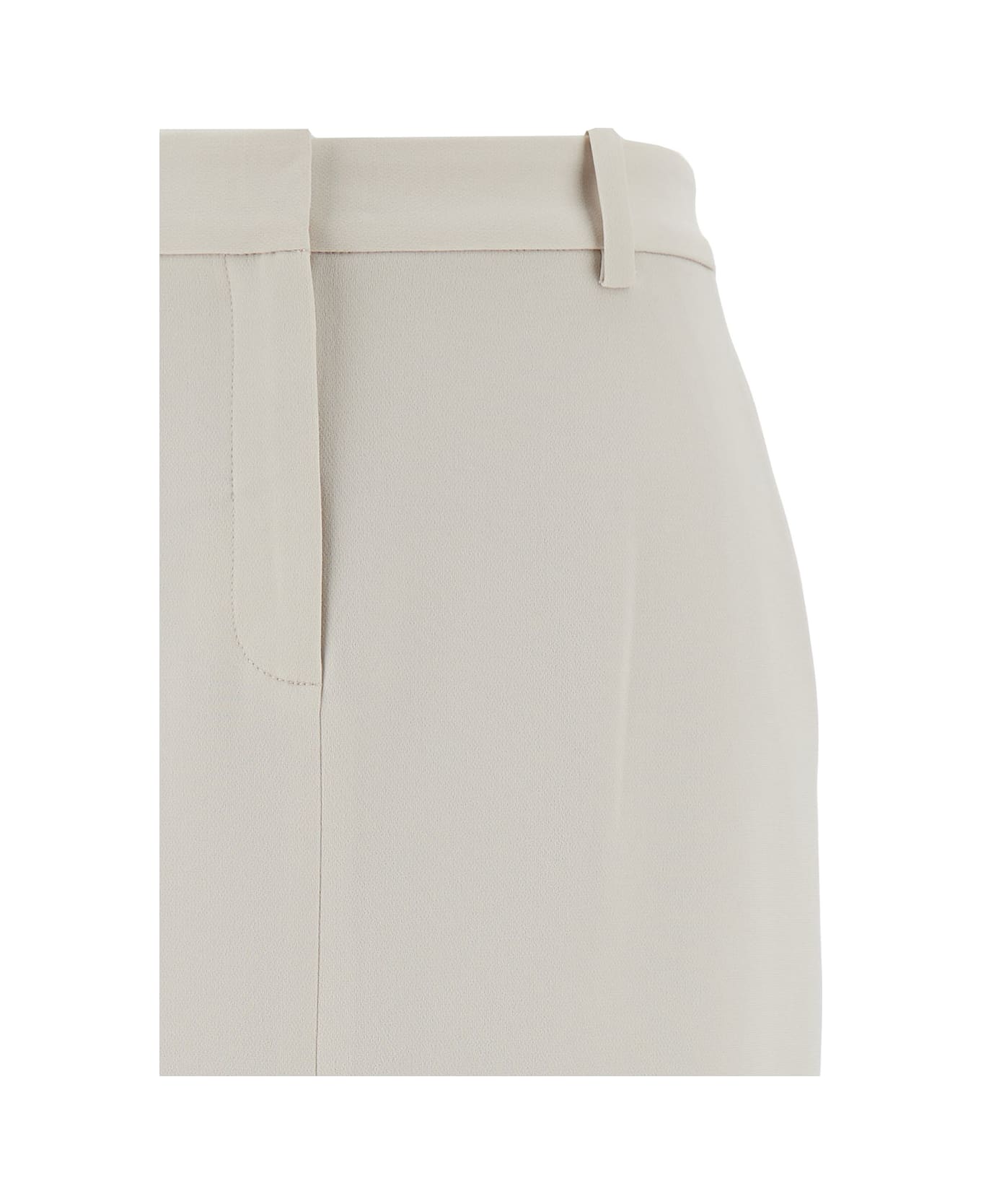 Theory Midi White Straight Skirt With Front Split In Triacetate Blend Woman - White