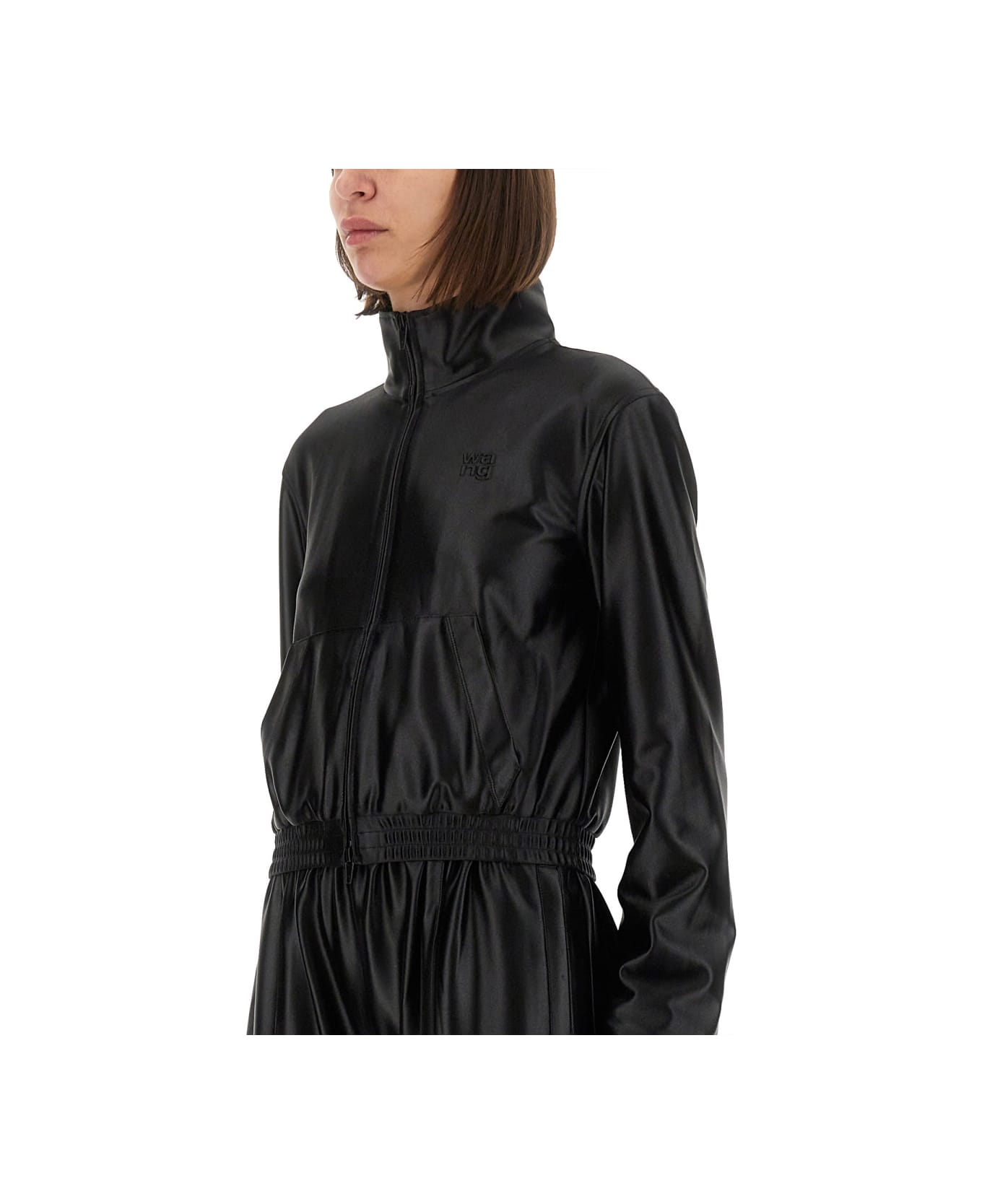 Alexander Wang Satin Faille Sweatshirt - BLACK