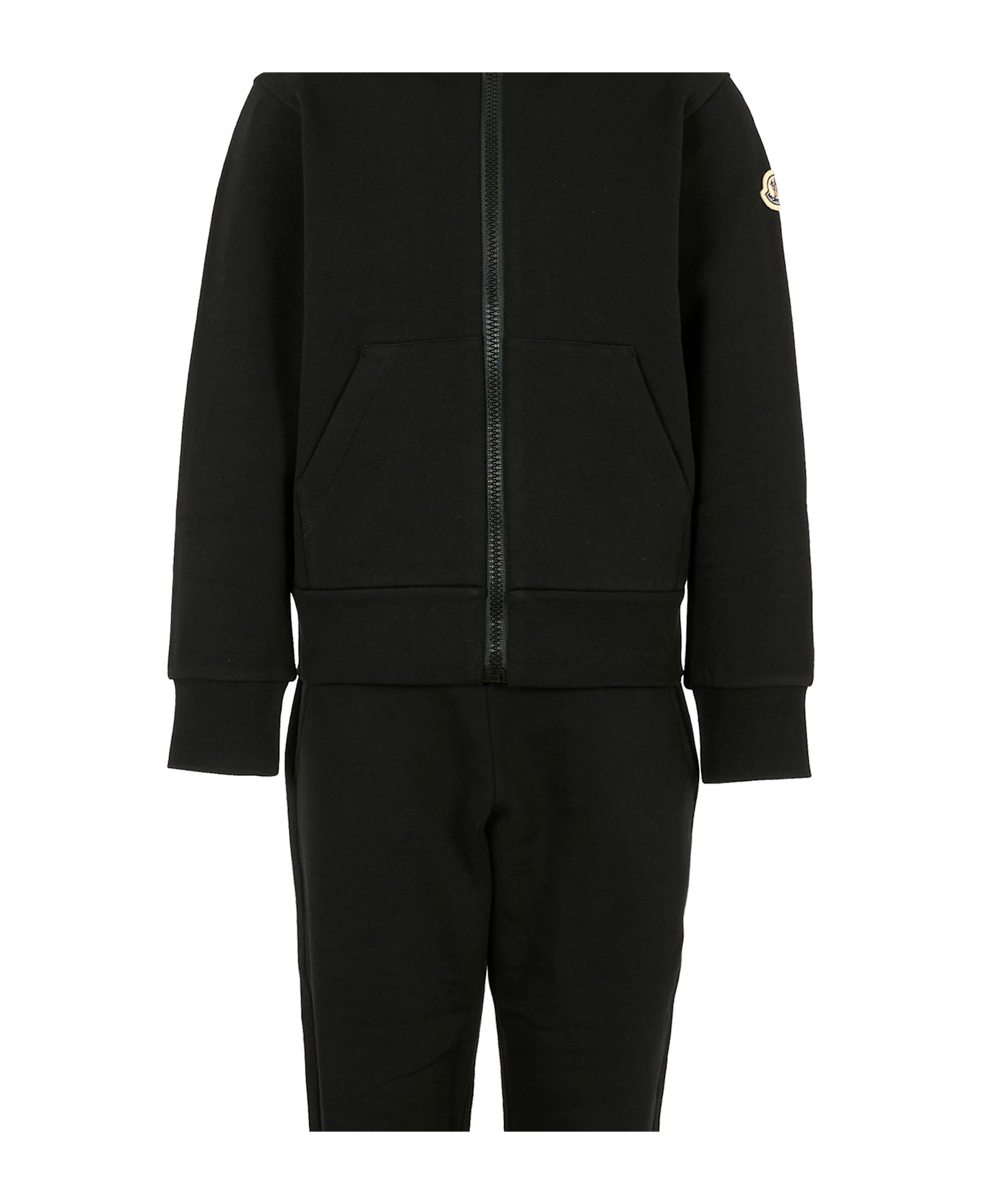 Moncler Black Suit For Boy With Logo - Black