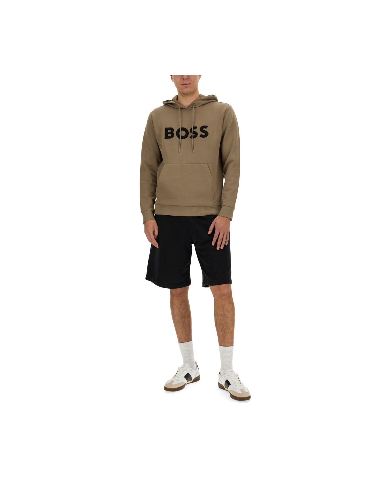 Hugo Boss Sweatshirt With Logo - BEIGE