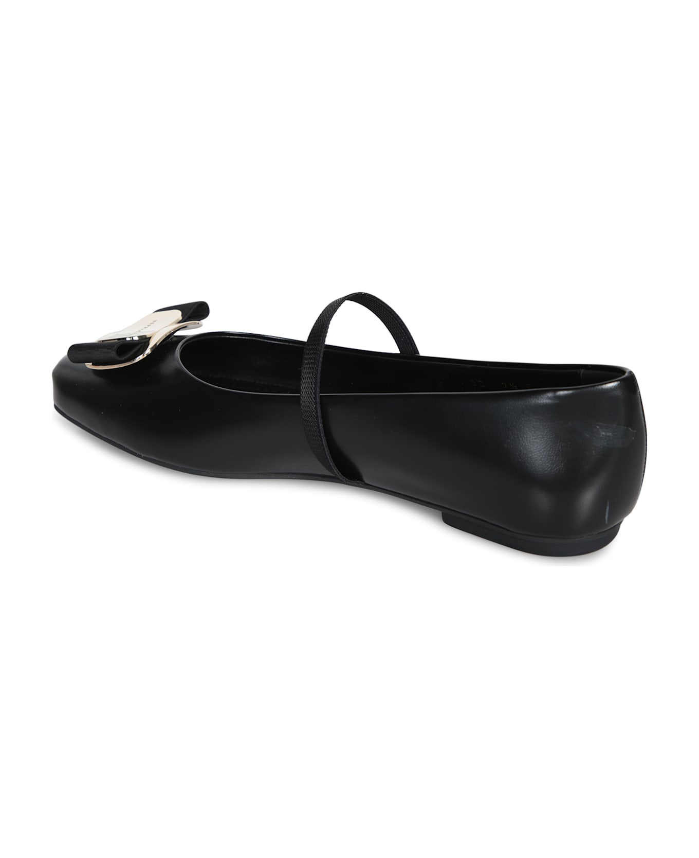 Ferragamo New Vara Black Ballerina Flats - Black