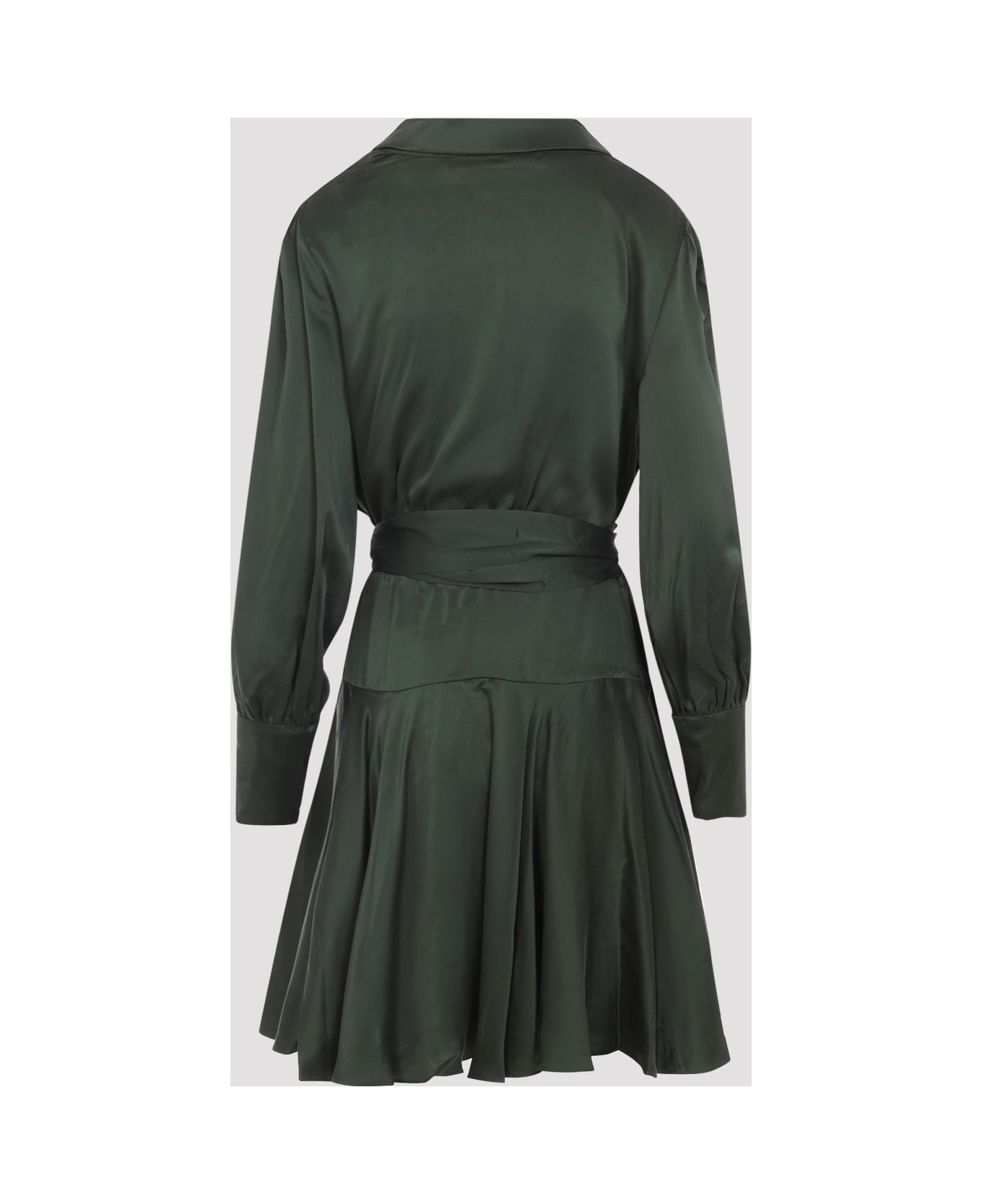 Zimmermann Silk Wrap Mini Dress - Dark Green