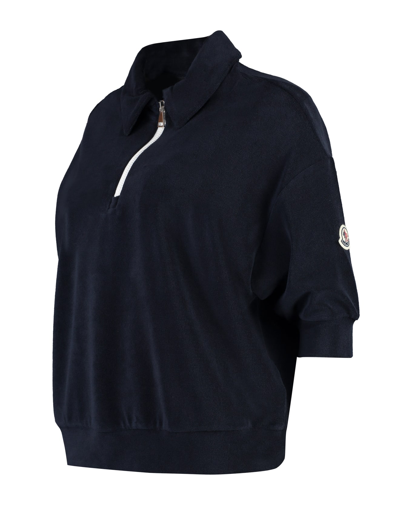 Moncler Towelling Polo Shirt - Blu