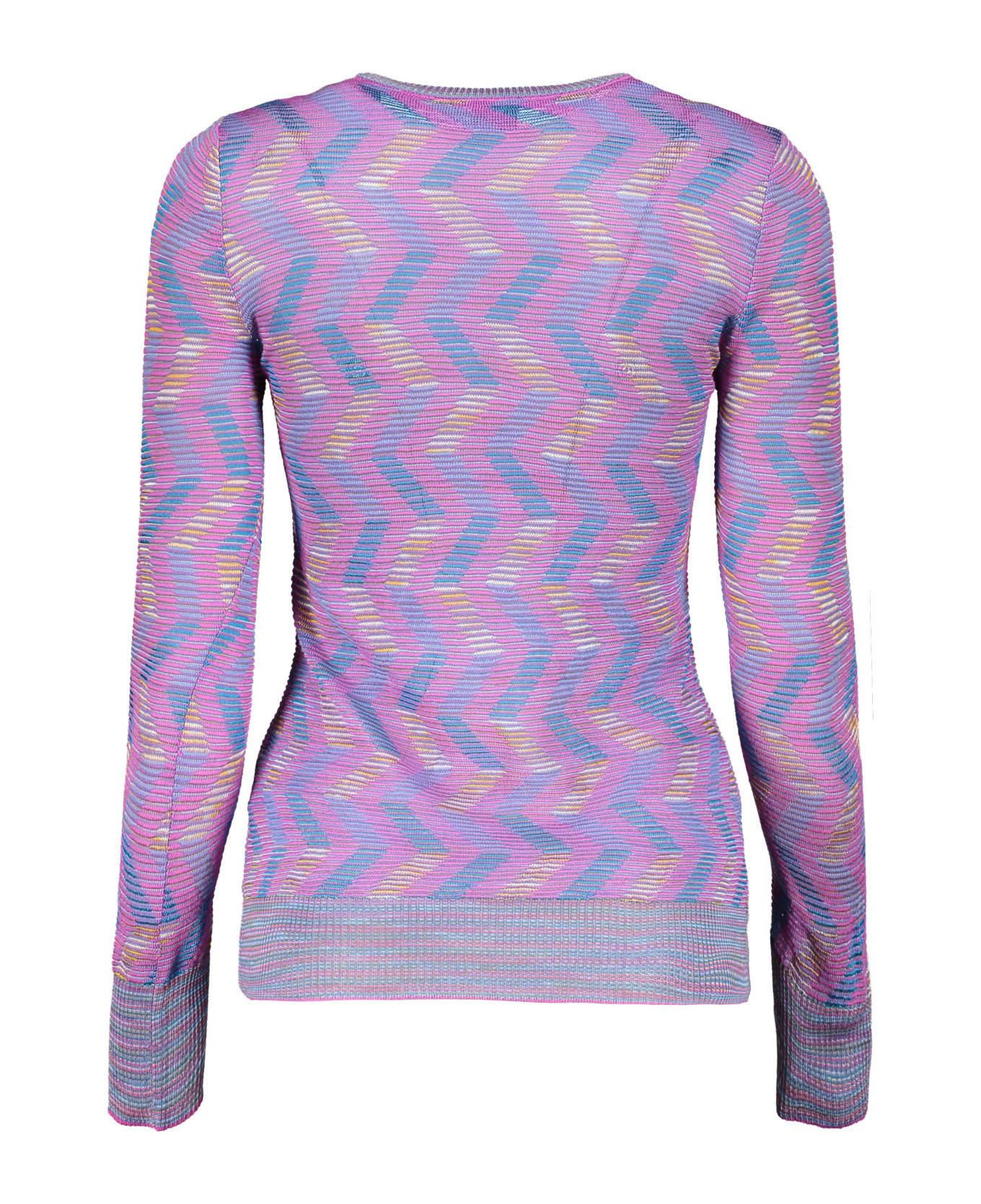 M Missoni Long Sleeve Crew-neck Sweater - purple ニットウェア