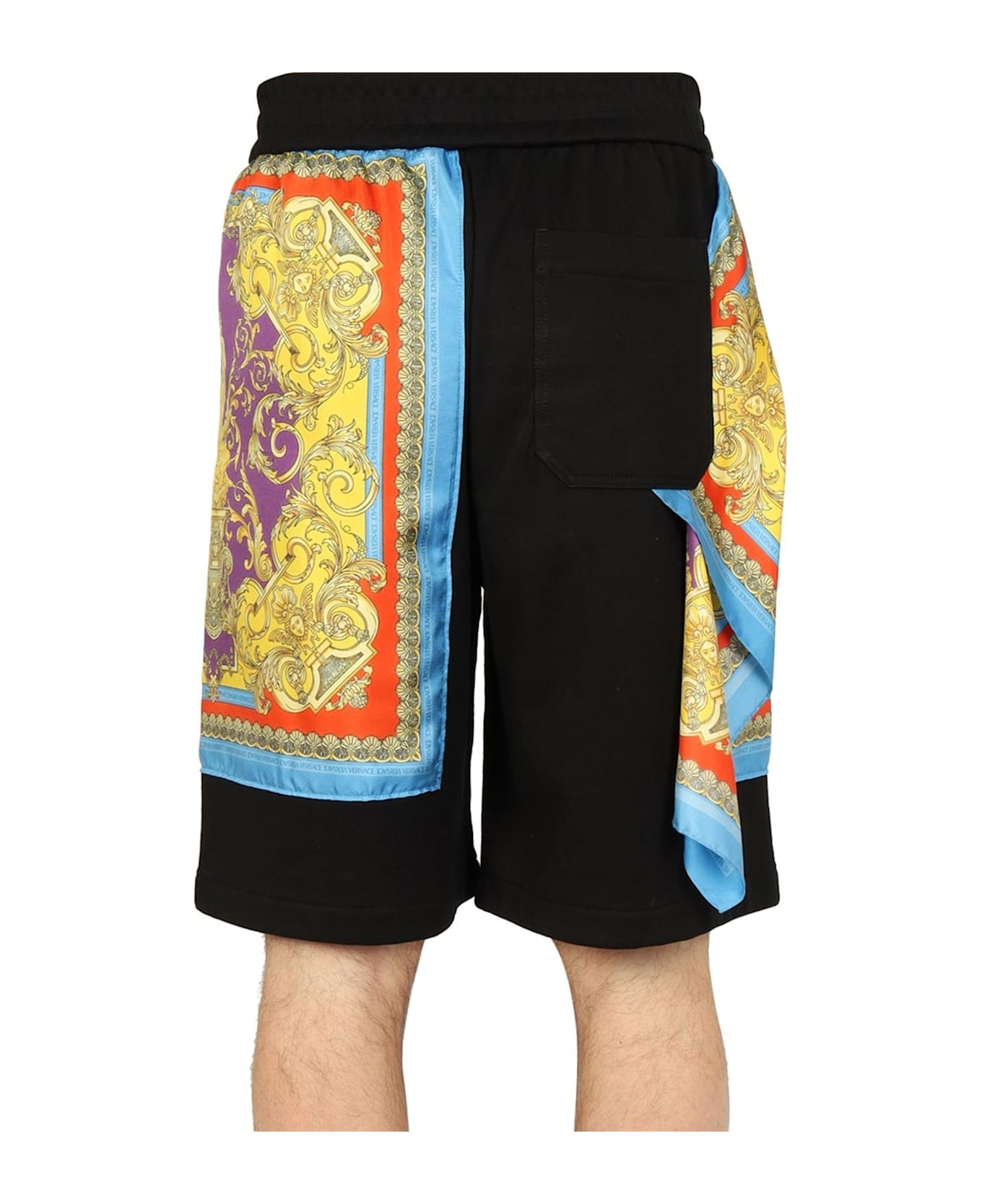 Versace Barocco Goddess Night Print Shorts - Black