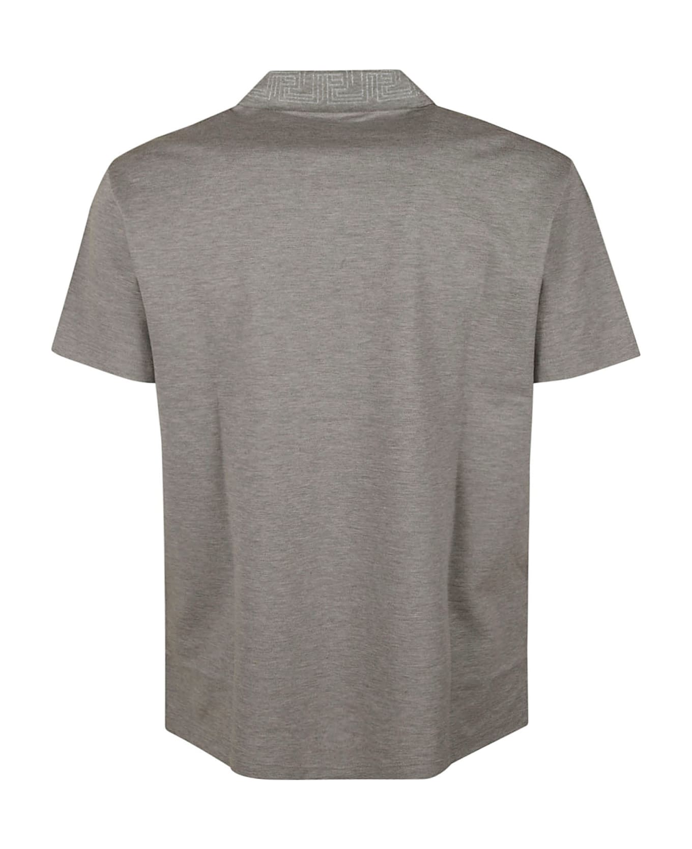 Versace Embroidered Polo Shirt - Grey