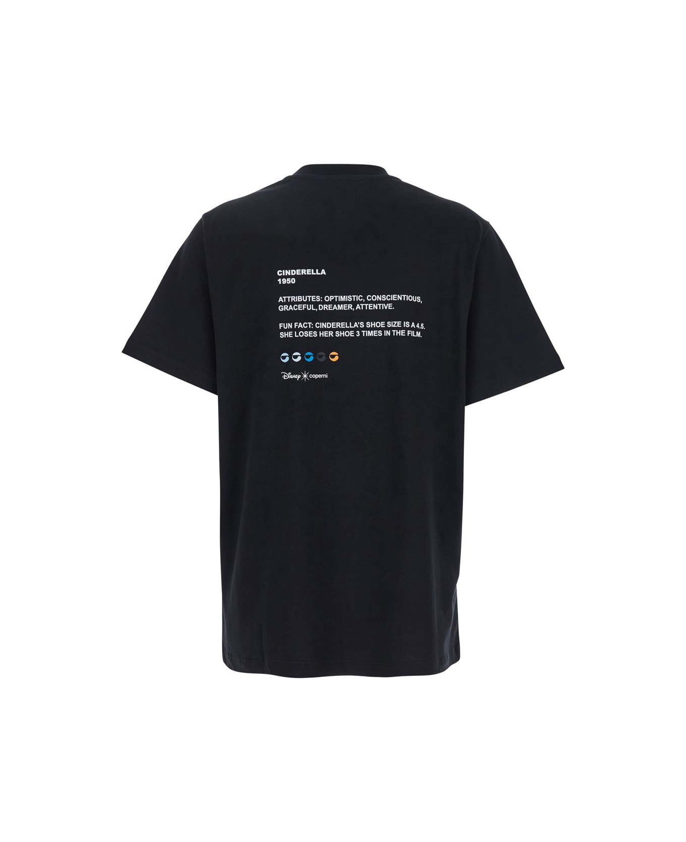 Coperni 
cinderella
 Black T-shirt With Logo Printed On The Front And Print On The Back In Cotton Woman - Black