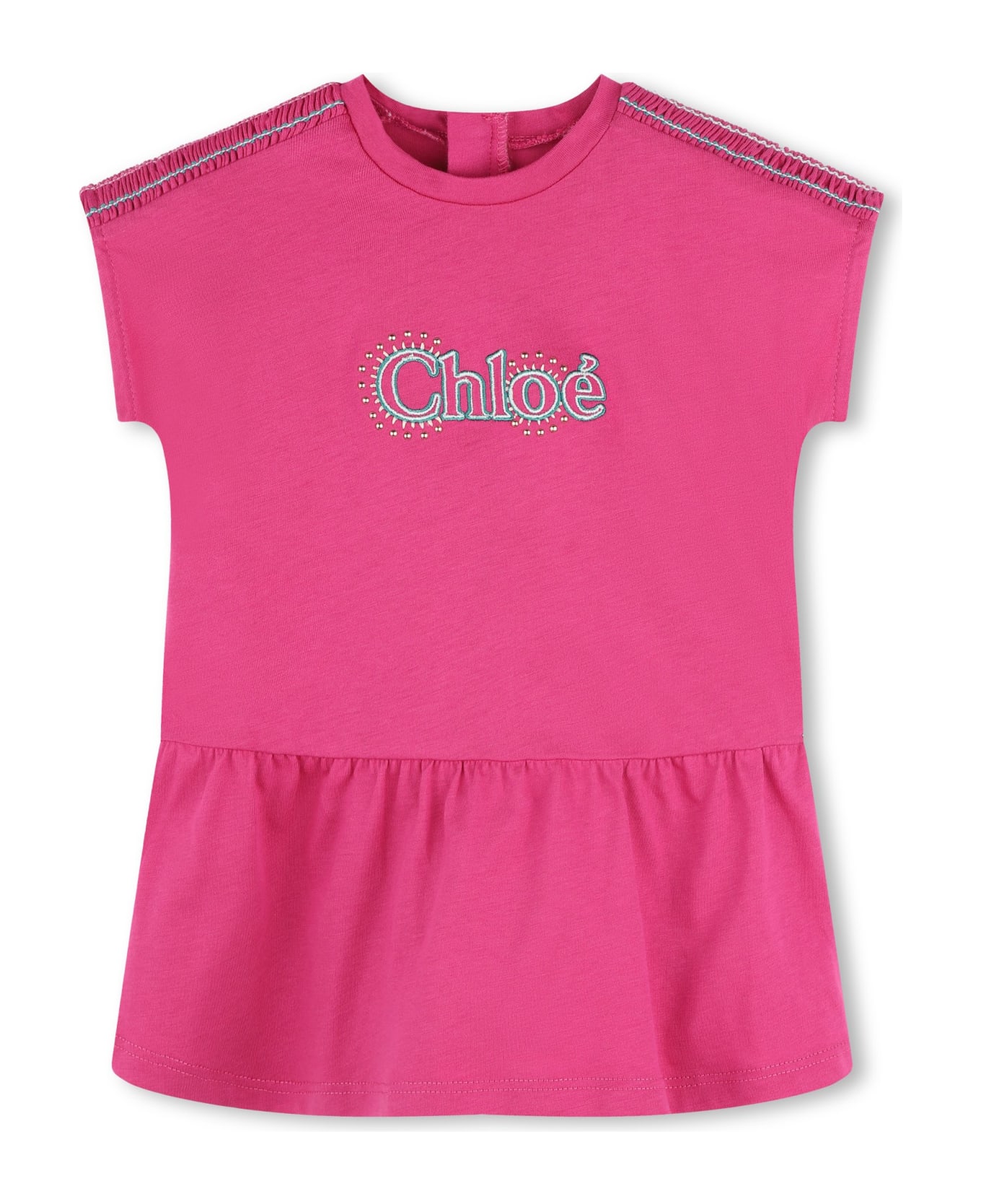Chloé Dress With Embroidered Logo - Pink