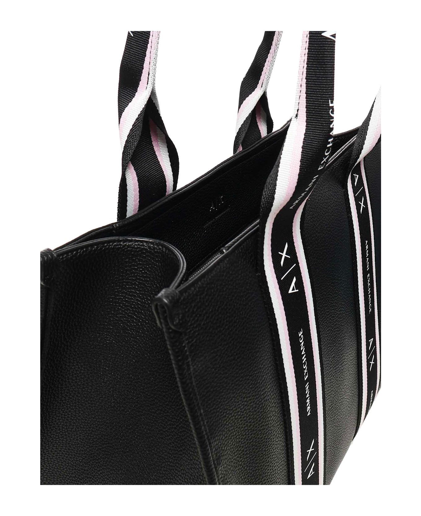 Armani Exchange Tote Bag With Contrasting Bands - Black
