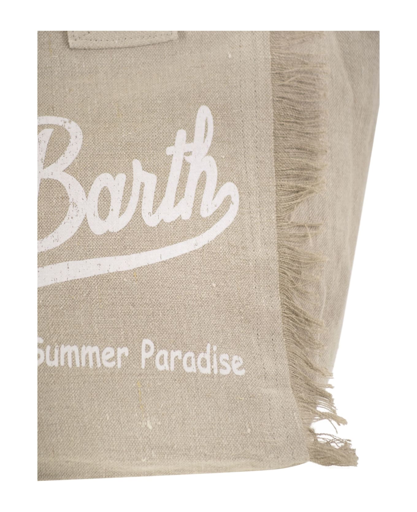 MC2 Saint Barth Vanity - Linen Tote Bag With Embroidery - Beige トートバッグ