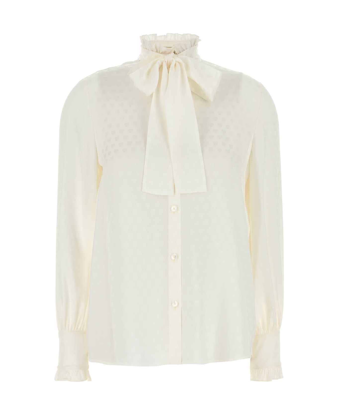 Valentino Garavani White Silk Shirt - AVORIO
