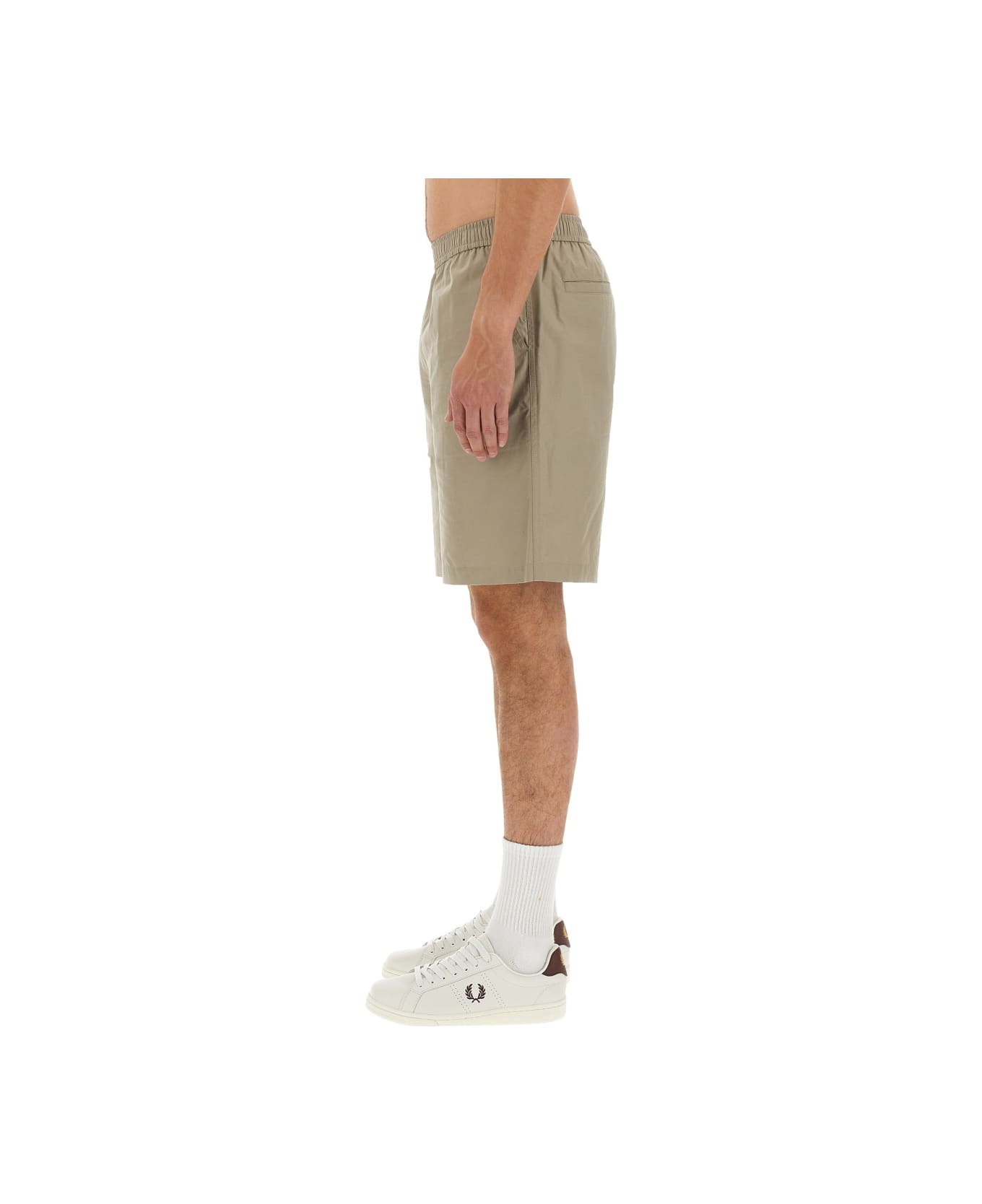 Fred Perry Cotton Bermuda Shorts - BEIGE ショートパンツ