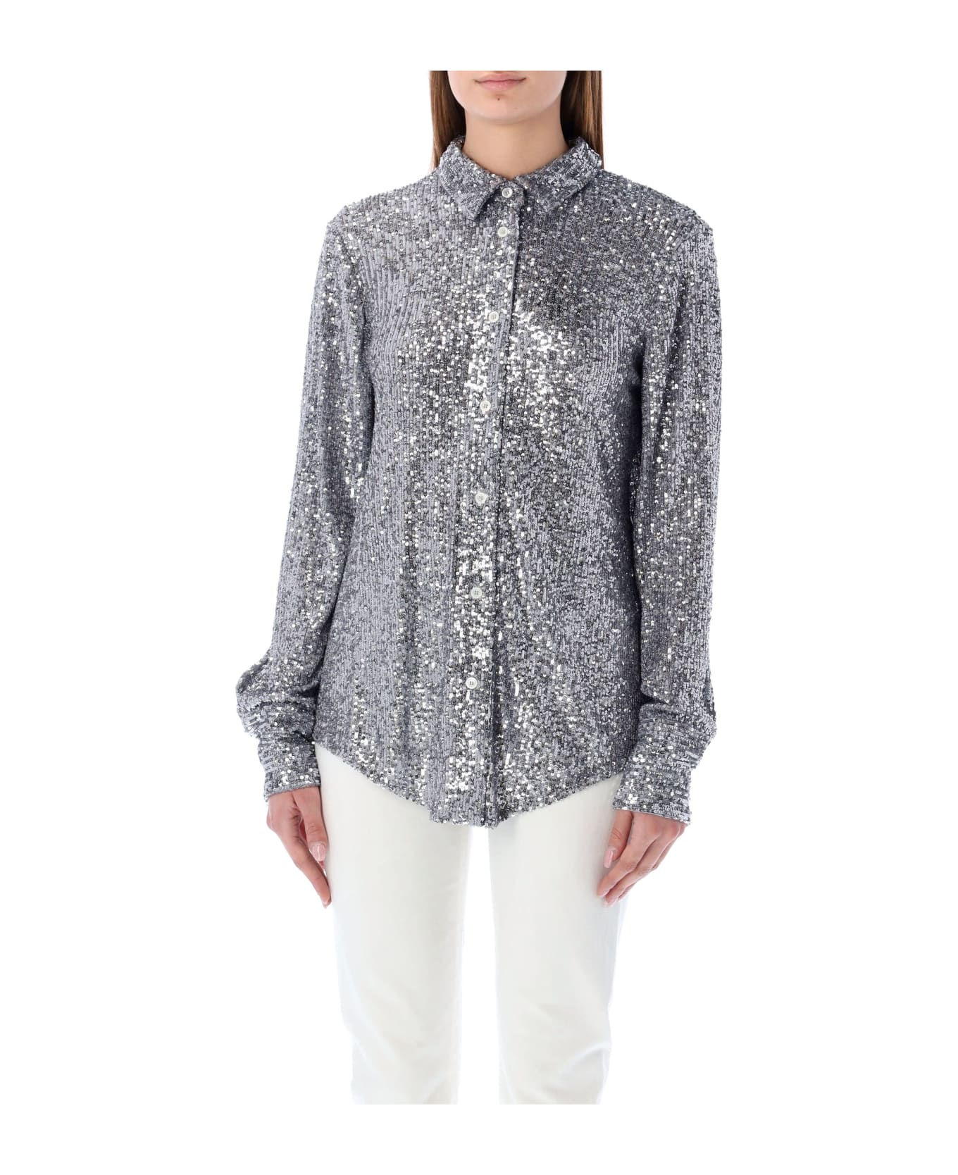 Tom Ford All Over Sequin Shirts - SILVER