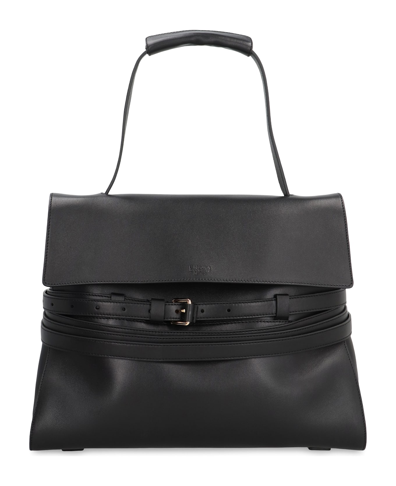 Moschino Tie Me Medium Leather Handbag - black トートバッグ