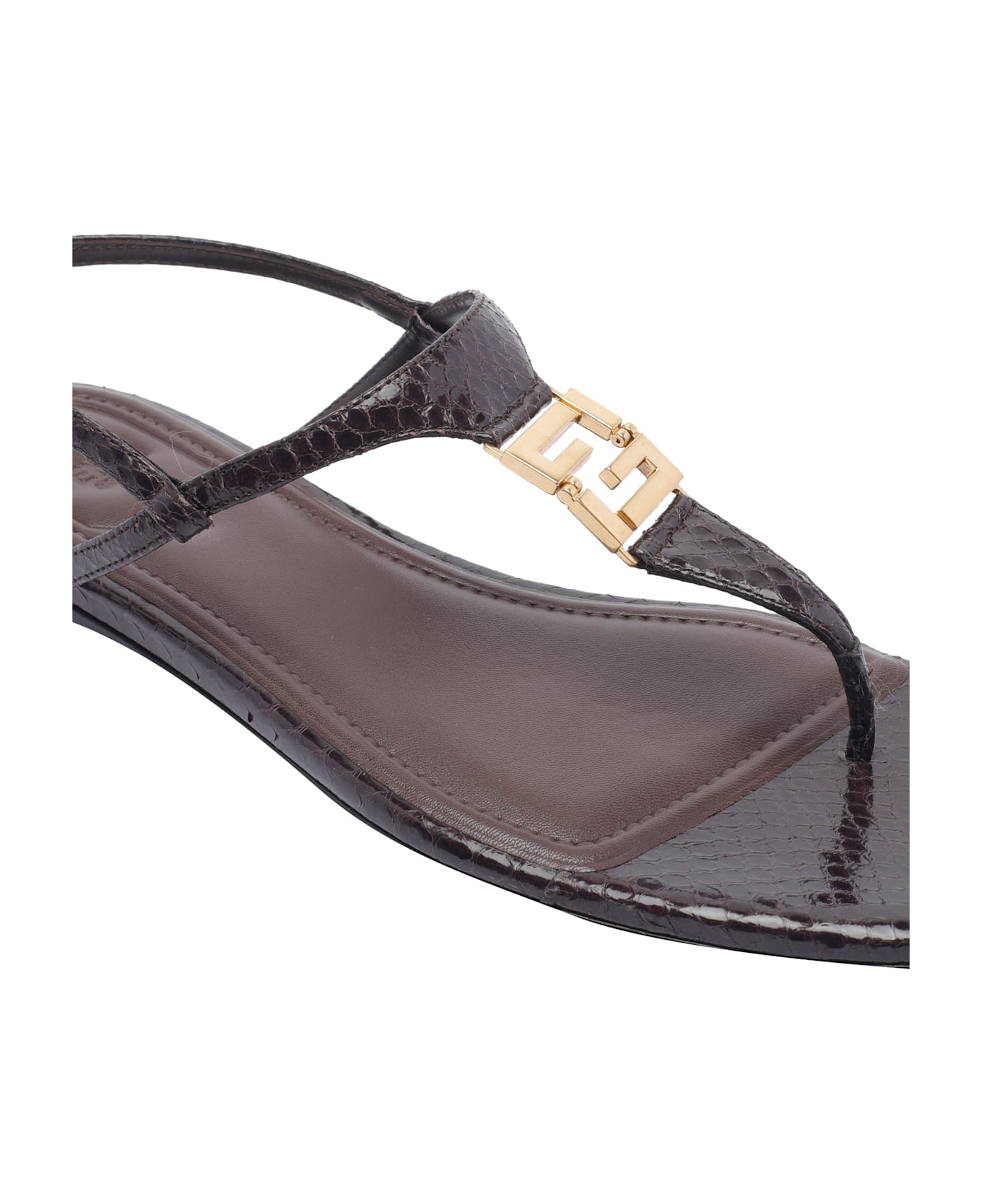Fendi Ffold Sandals - BROWN