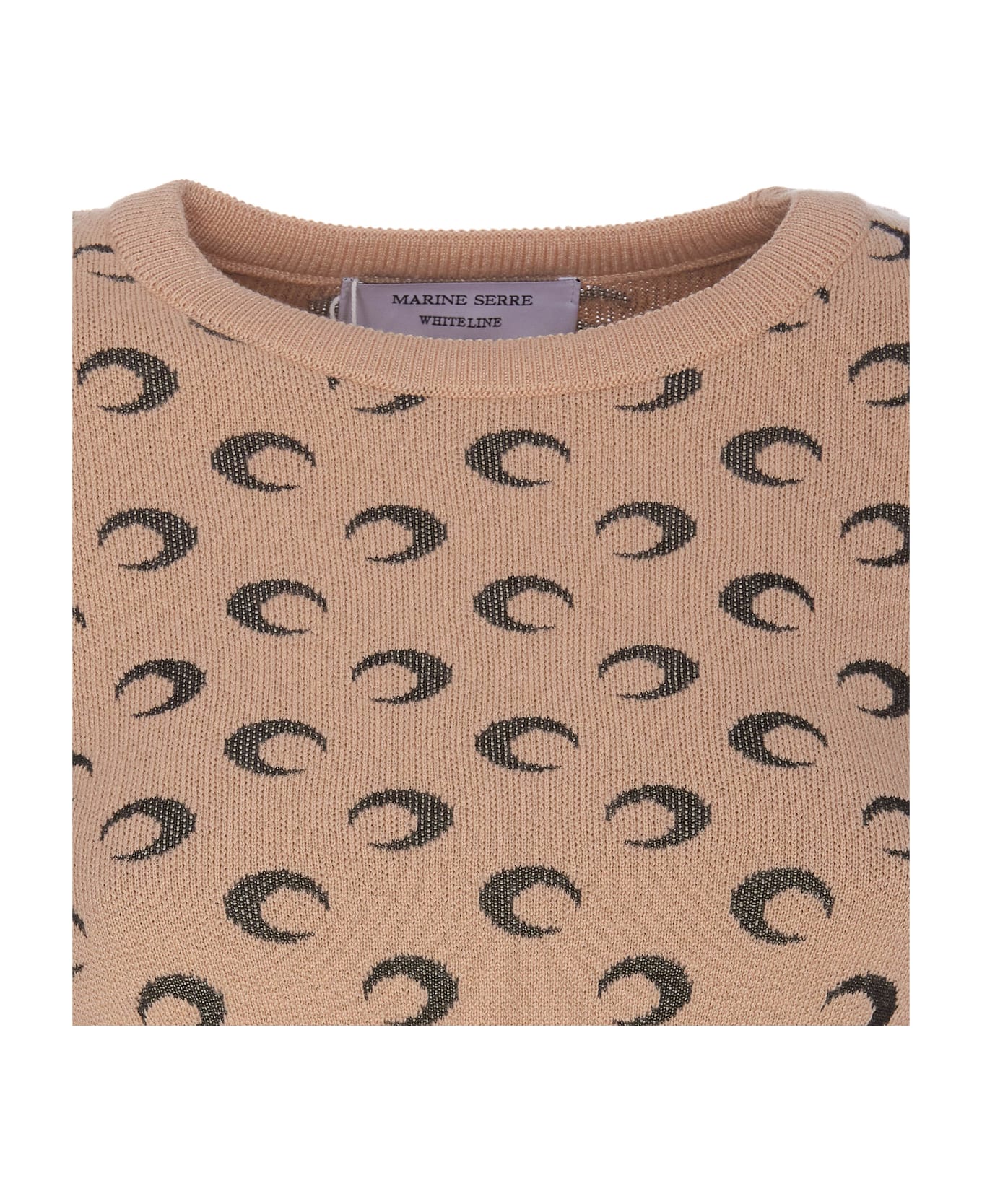 Marine Serre Moon Jacquard Sweater - Beige