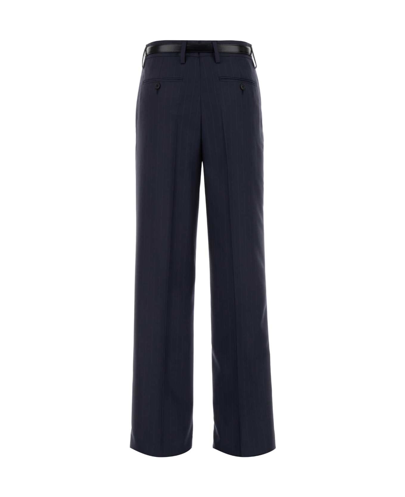 Prada Embroidered Wool Pant - BLEU