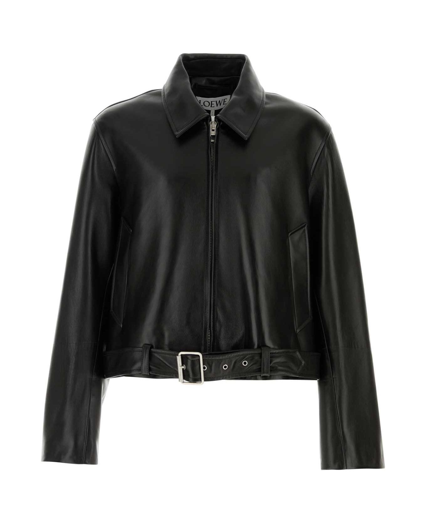 Loewe Black Leather Jacket - BLACK