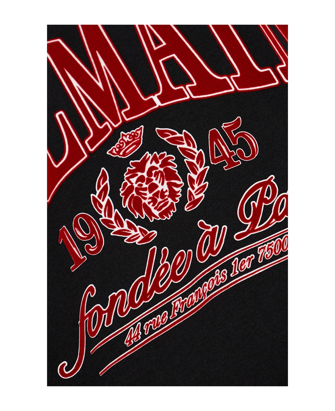 Balmain T-shirt With A Logo And Velvet Finish - BLACK