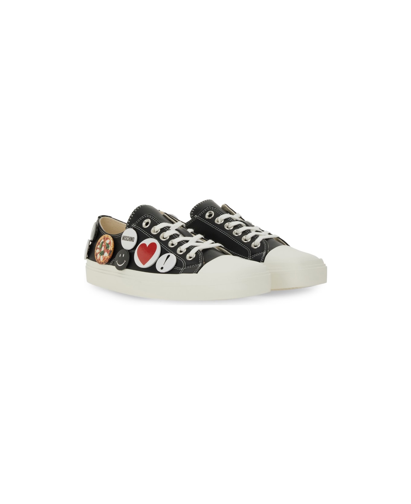 Moschino Sneakers With Pins - BLACK