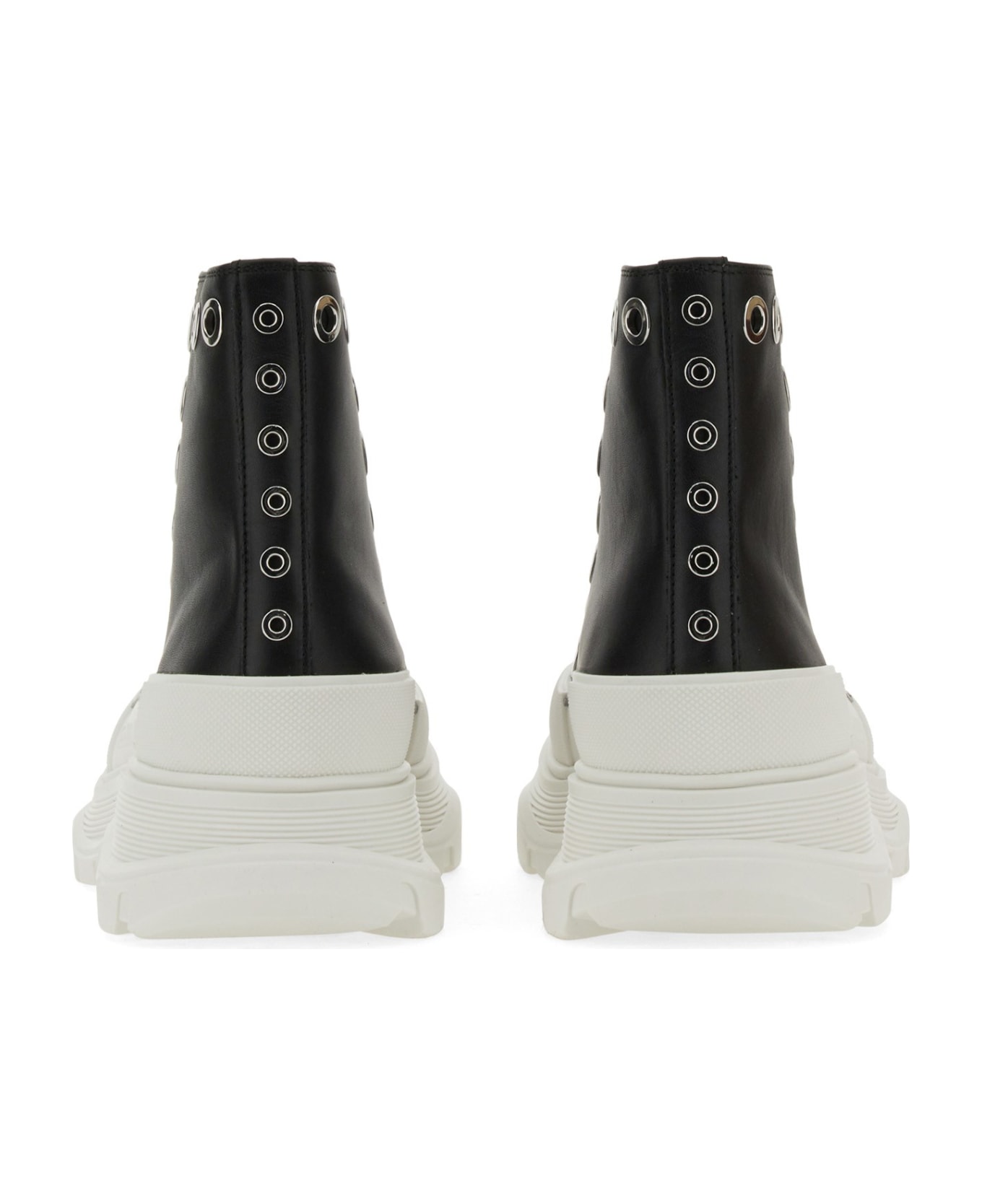 Alexander McQueen Joey Sneaker With Eyelets - Blk Of Wh Blk Sil スニーカー