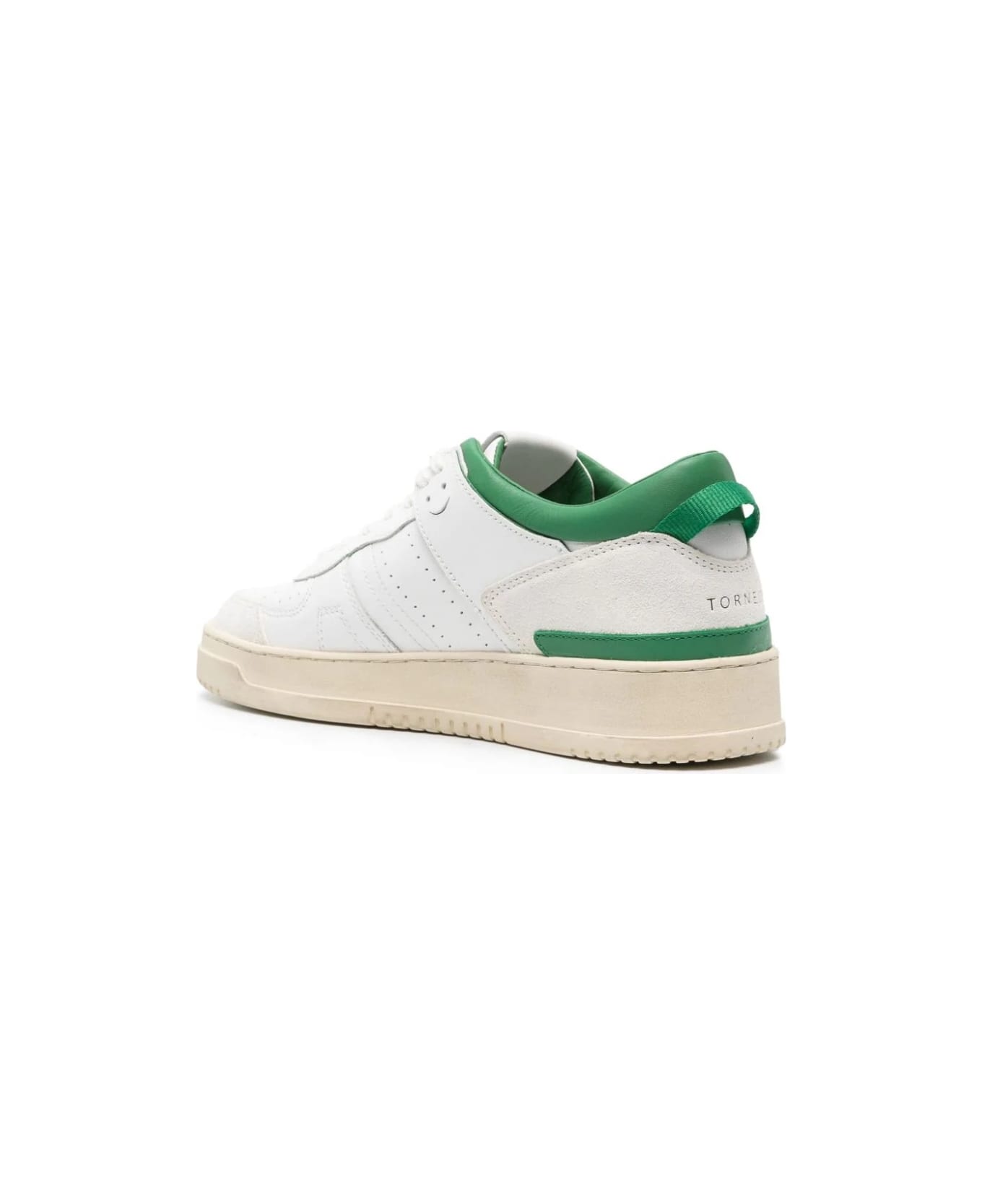 D.A.T.E. White And Green Torneo Sneakers - Green
