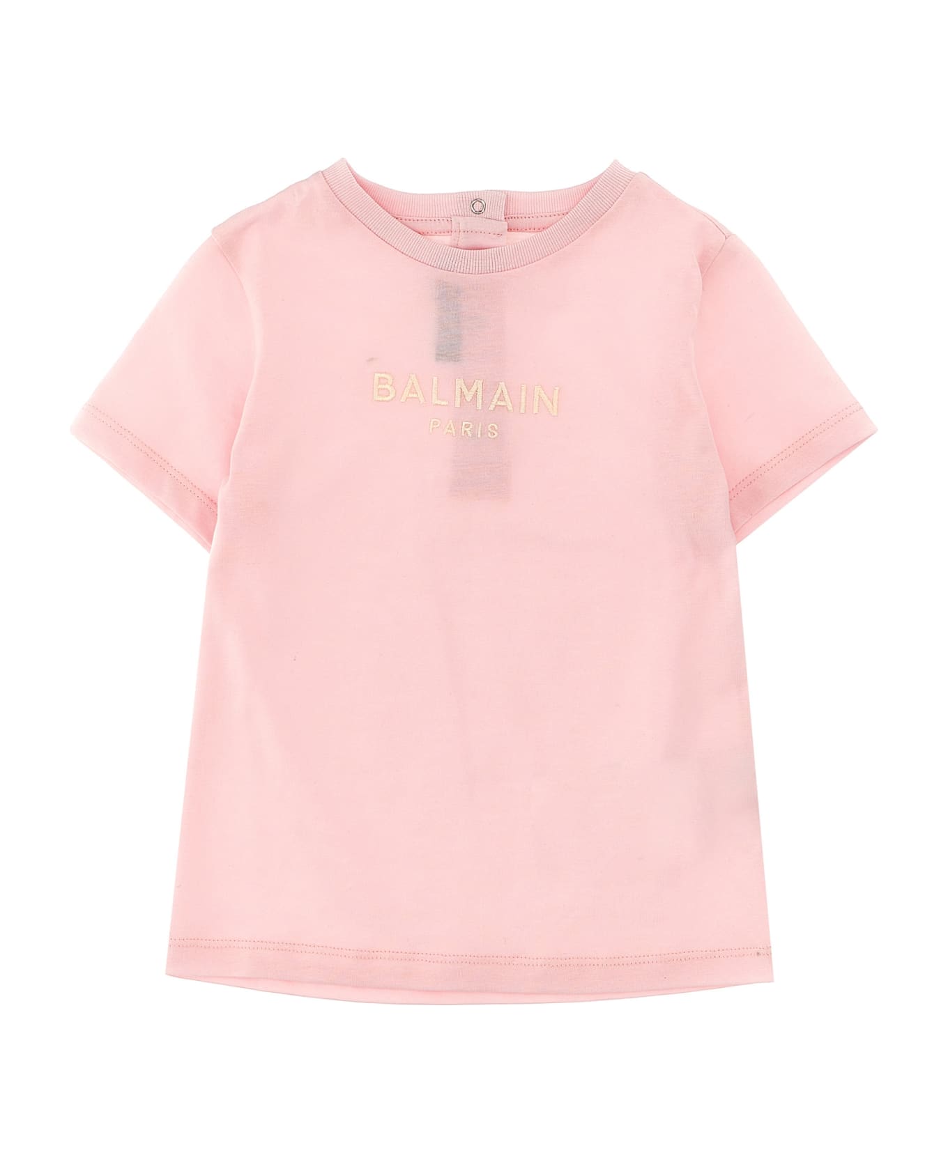 Balmain Logo Embroidery T-shirt - Pink Tシャツ＆ポロシャツ