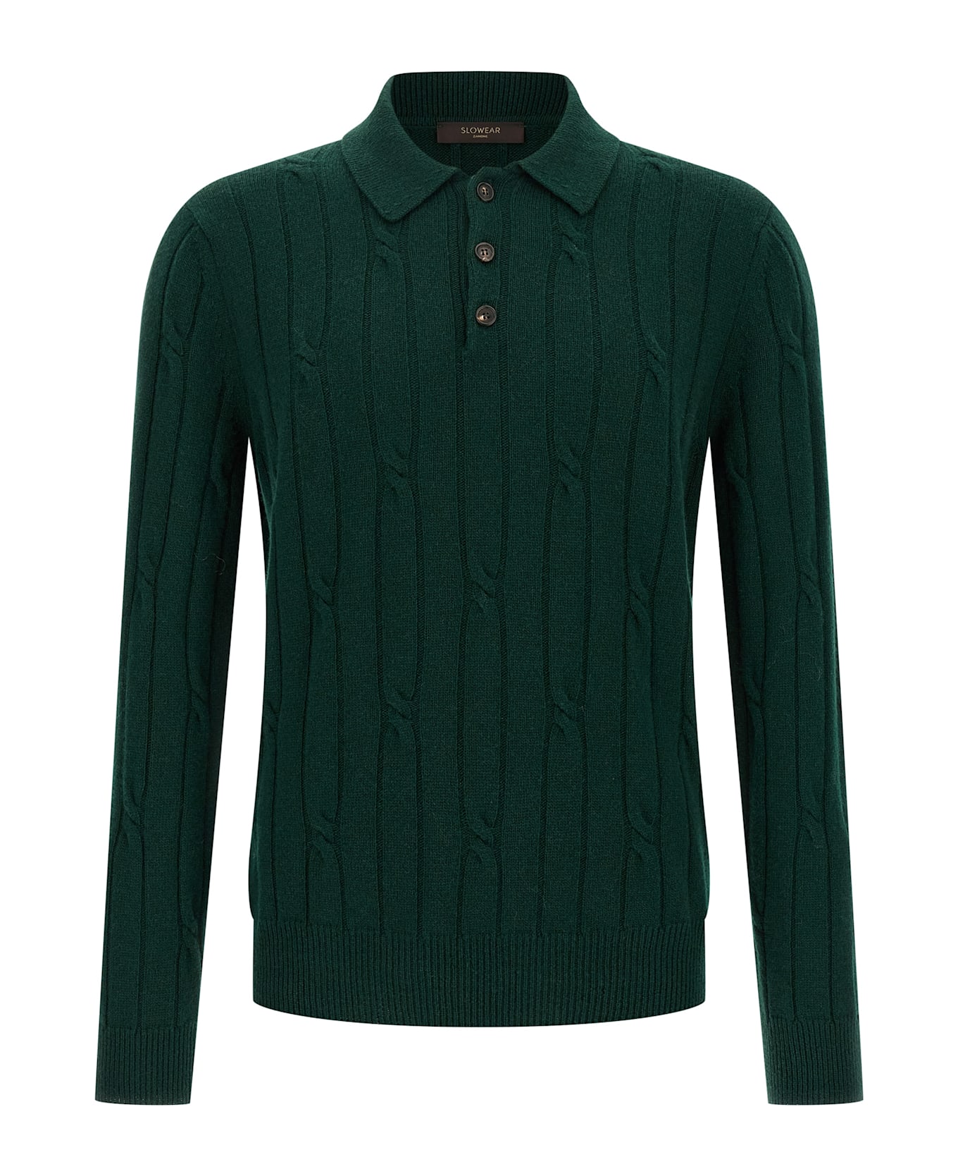 Zanone Braided Wool Polo Shirt - Green