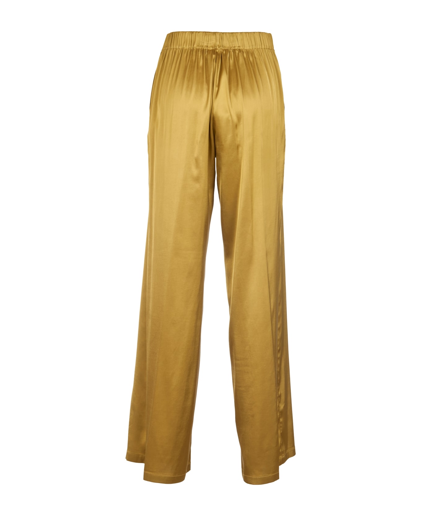 Attic and Barn Elastic Waist Wide Straight Leg Trousers - Olio