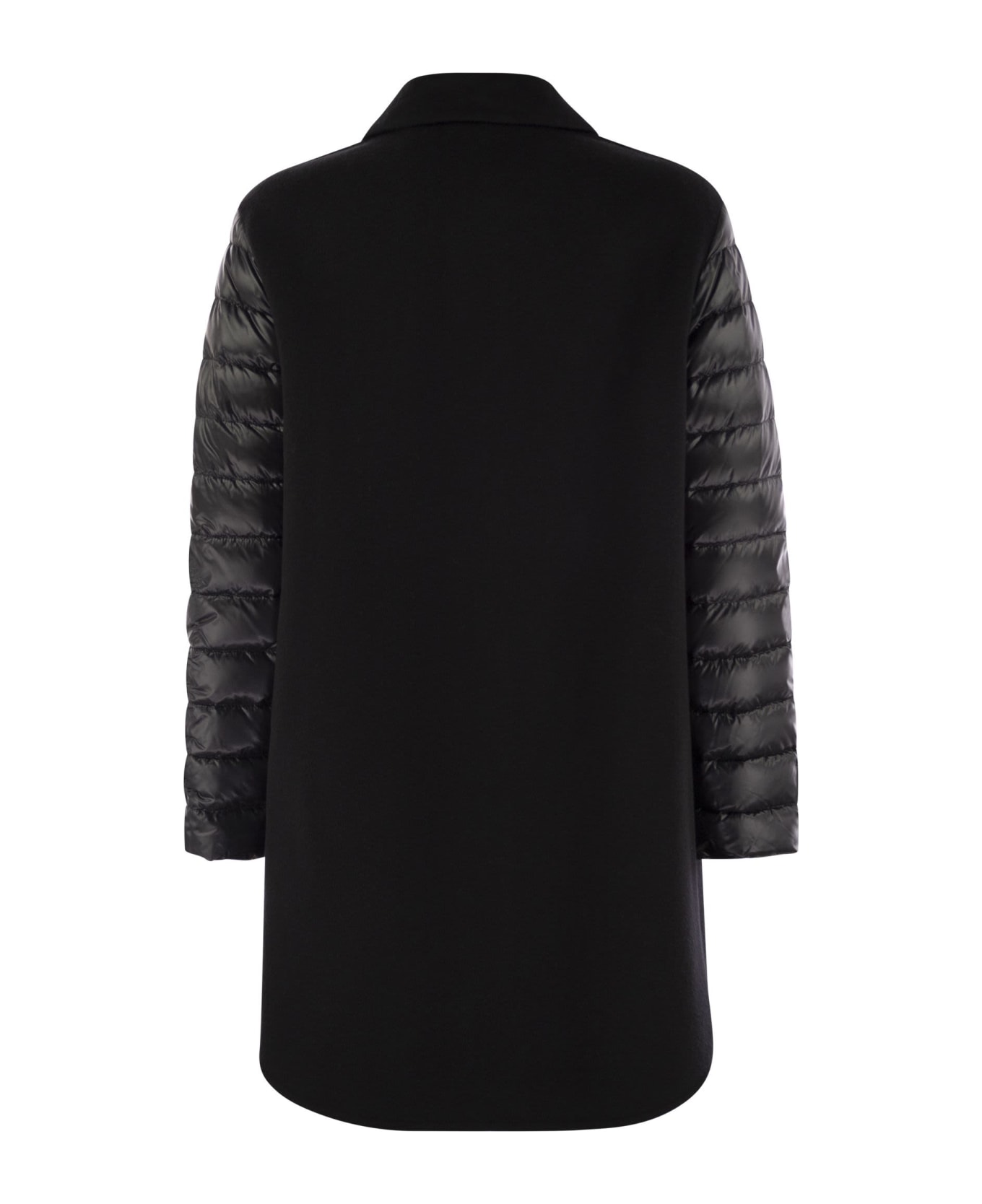 Herno Coat With Down Sleeves - Black