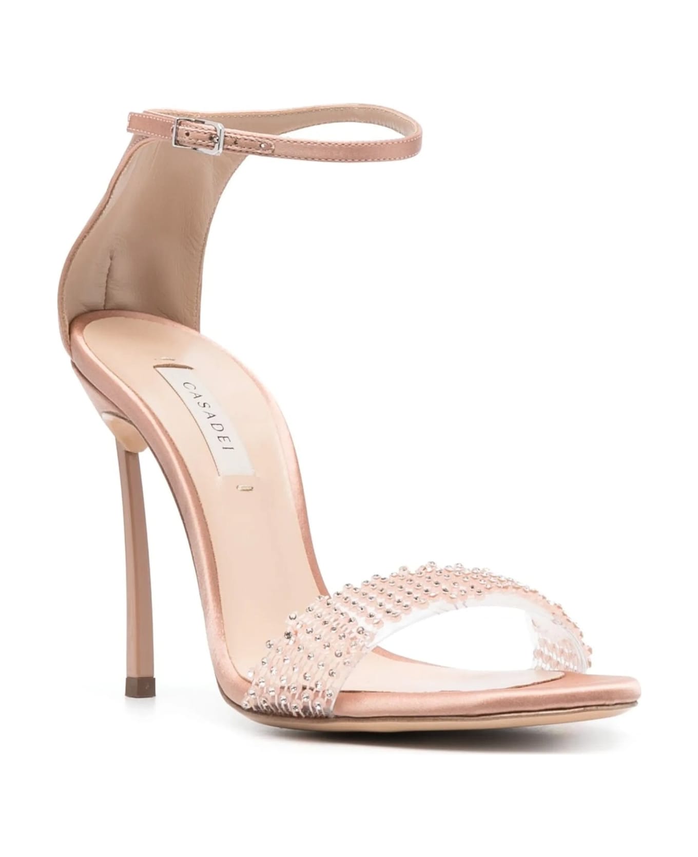 Casadei 100mm Blade Twenties Satin Sandals - Beige