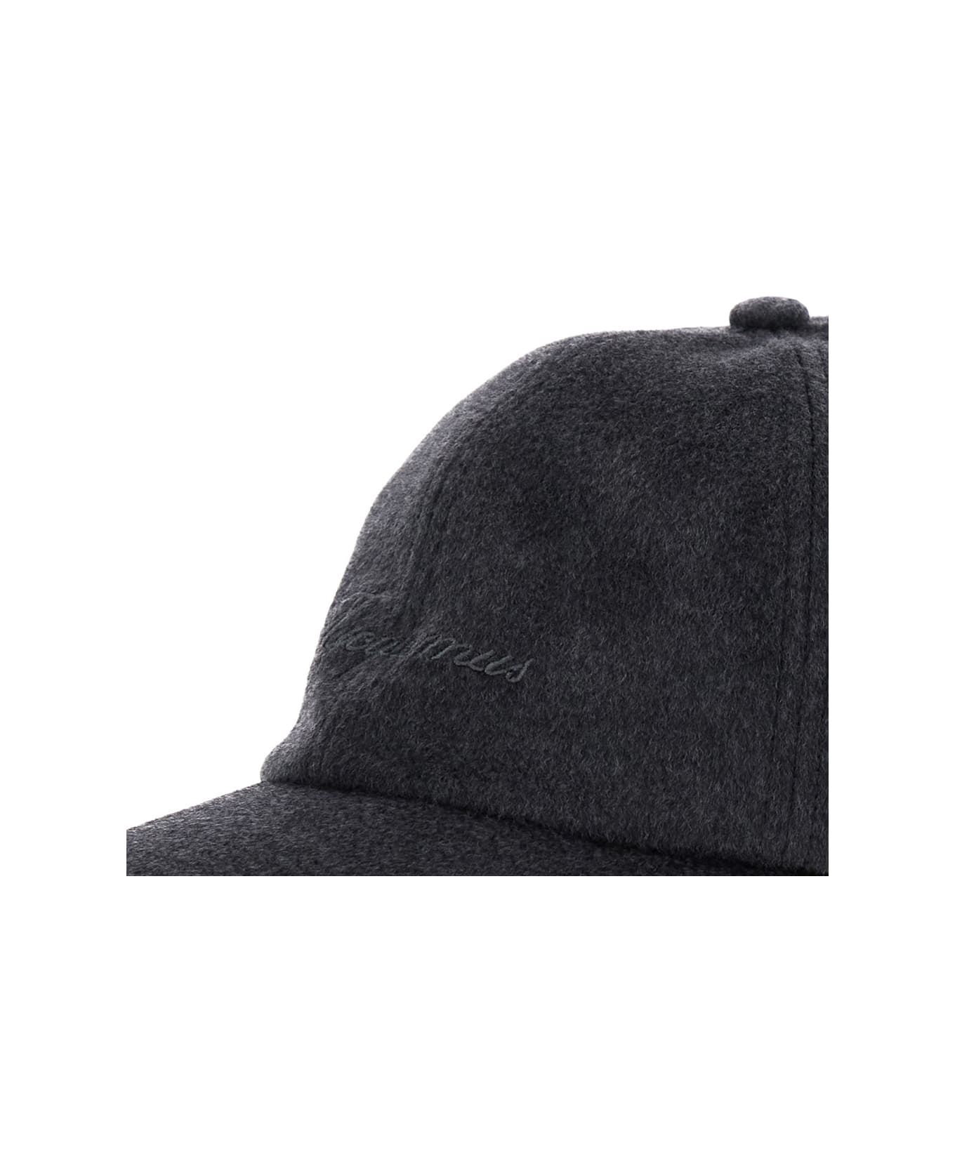 Jacquemus 
la Casquette Cachemiro
 Grey Baseball Cap With Logo Lettering Embroidery On The Front In Wool Woman - Grey