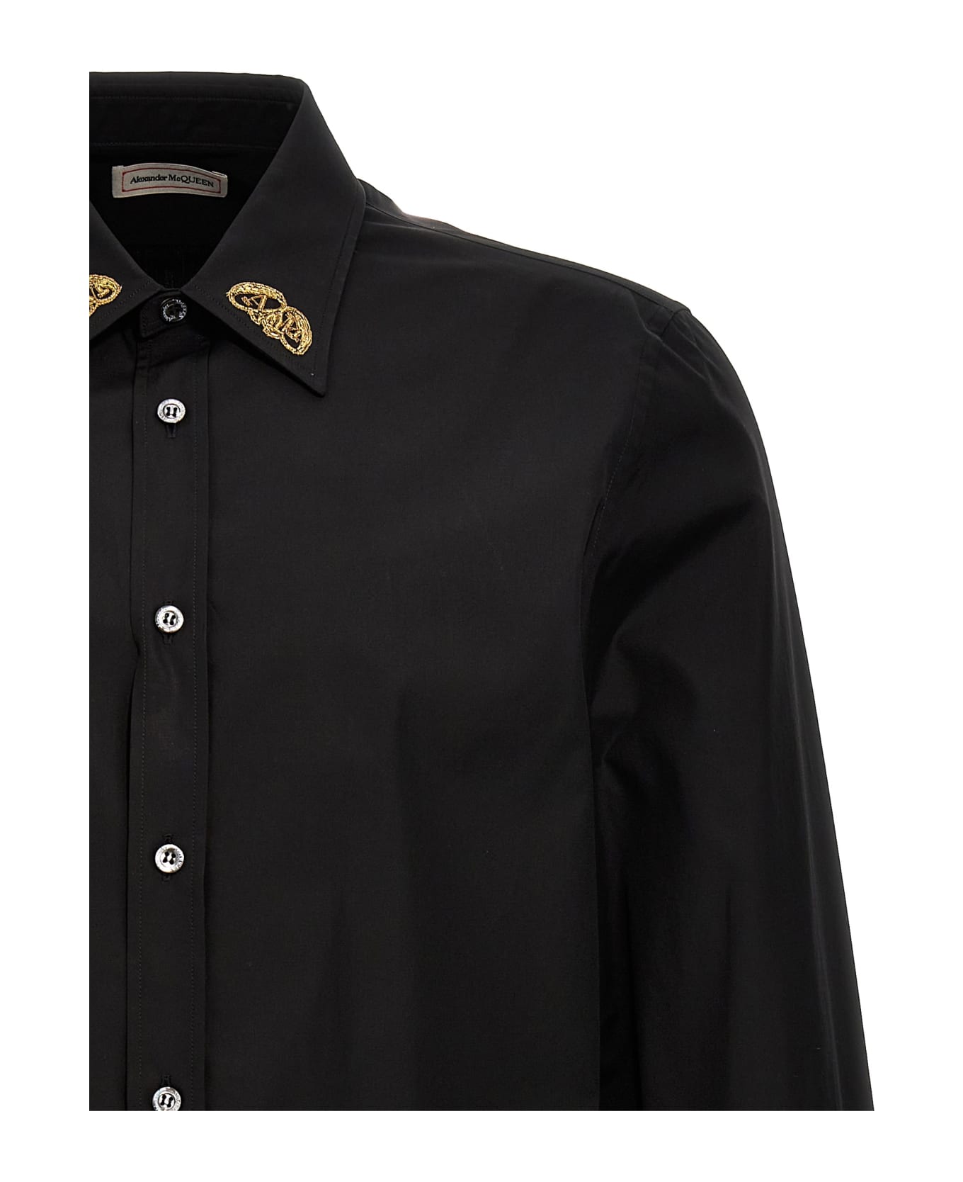 Alexander McQueen Embroidered Collar Shirt - Black シャツ