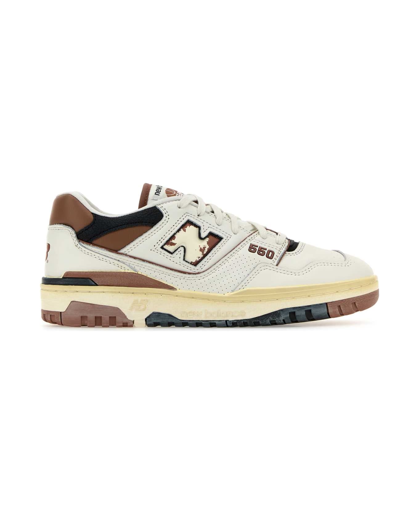 New Balance Multicolor Leather 550 Sneakers - OFFWHITEBROWN