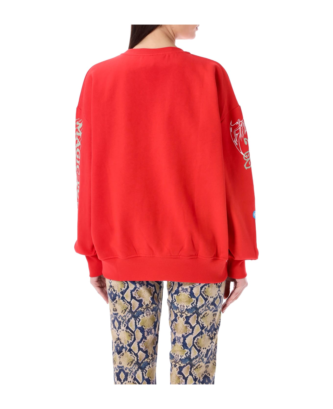 Ganni Flower Sweatshirt - RED フリース