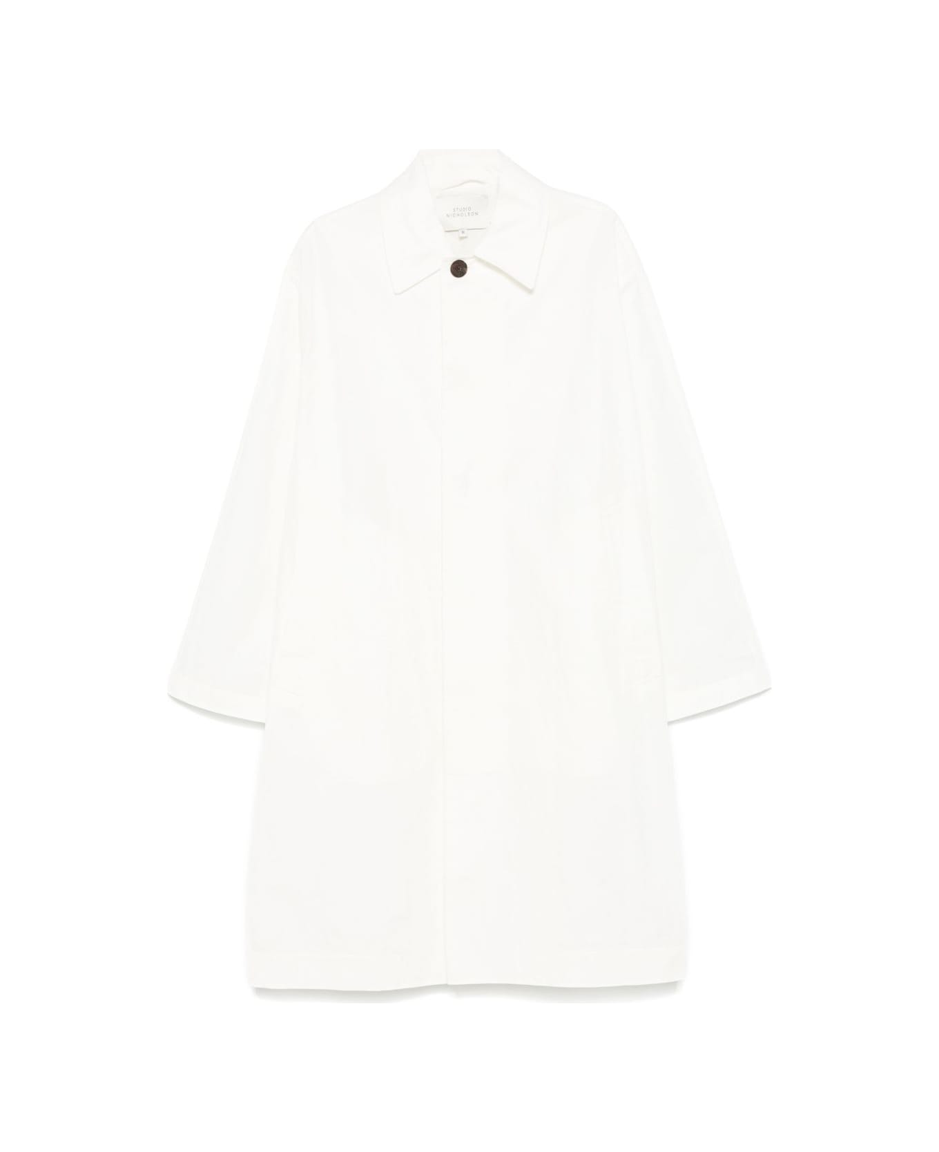 Studio Nicholson Nylon And Cotton Blend Coat - White