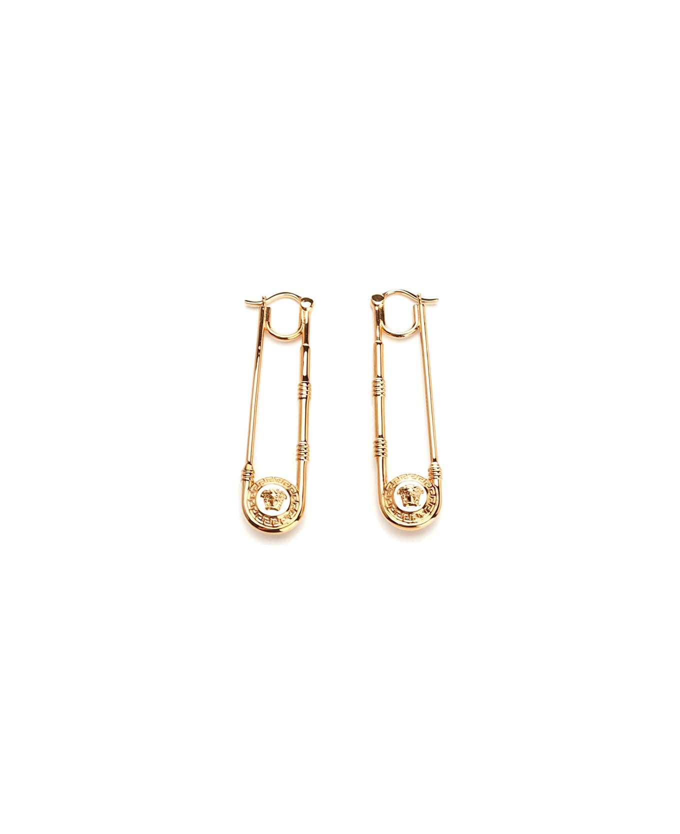 Versace 'safety Pin' Earrings - GOLD