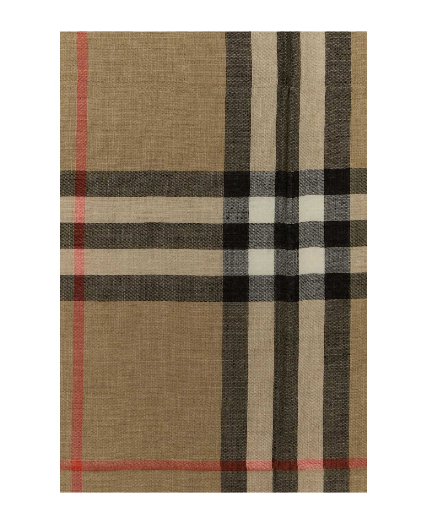 Burberry Embroidered Wool Blend Scarf - SANDVOLEBROWN
