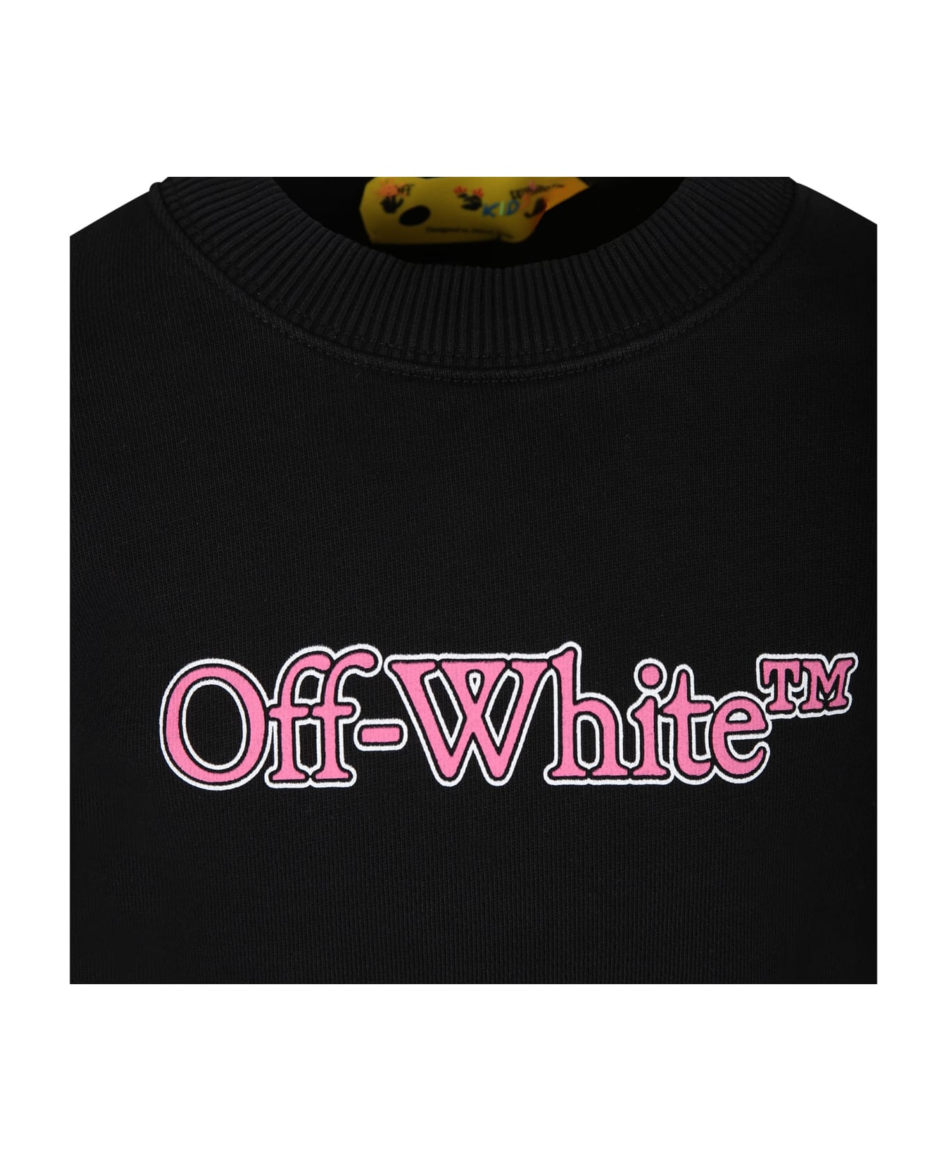 Off-White Black Sweatshirt For Girl With Logo - Black ニットウェア＆スウェットシャツ