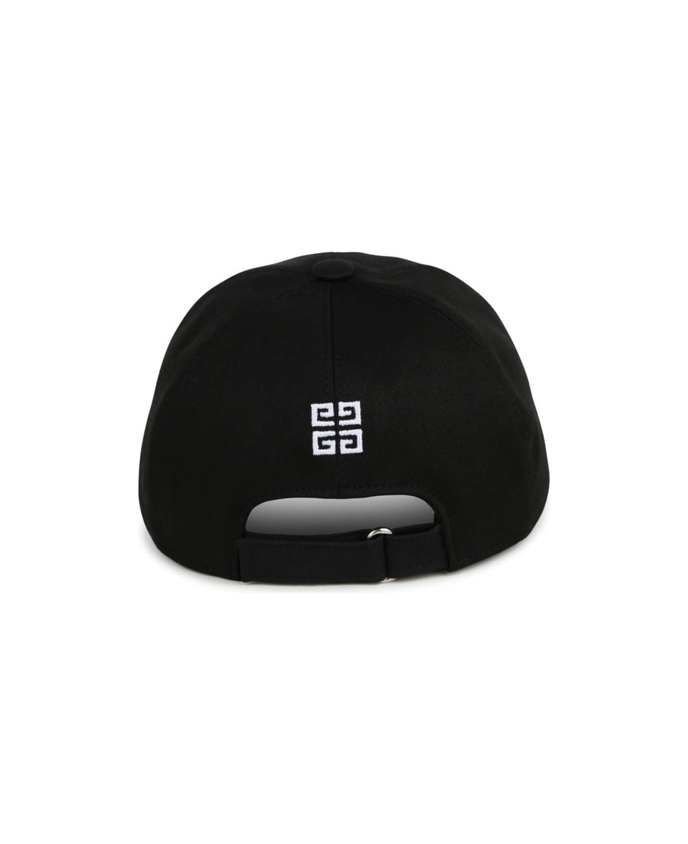 Givenchy Black Baseball Cap With Logo Lettering Embroidery In Cotton Girl - Black