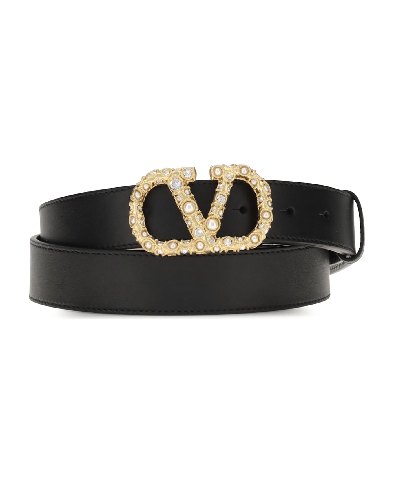 Valentino Garavani Vlogo Leather Belt