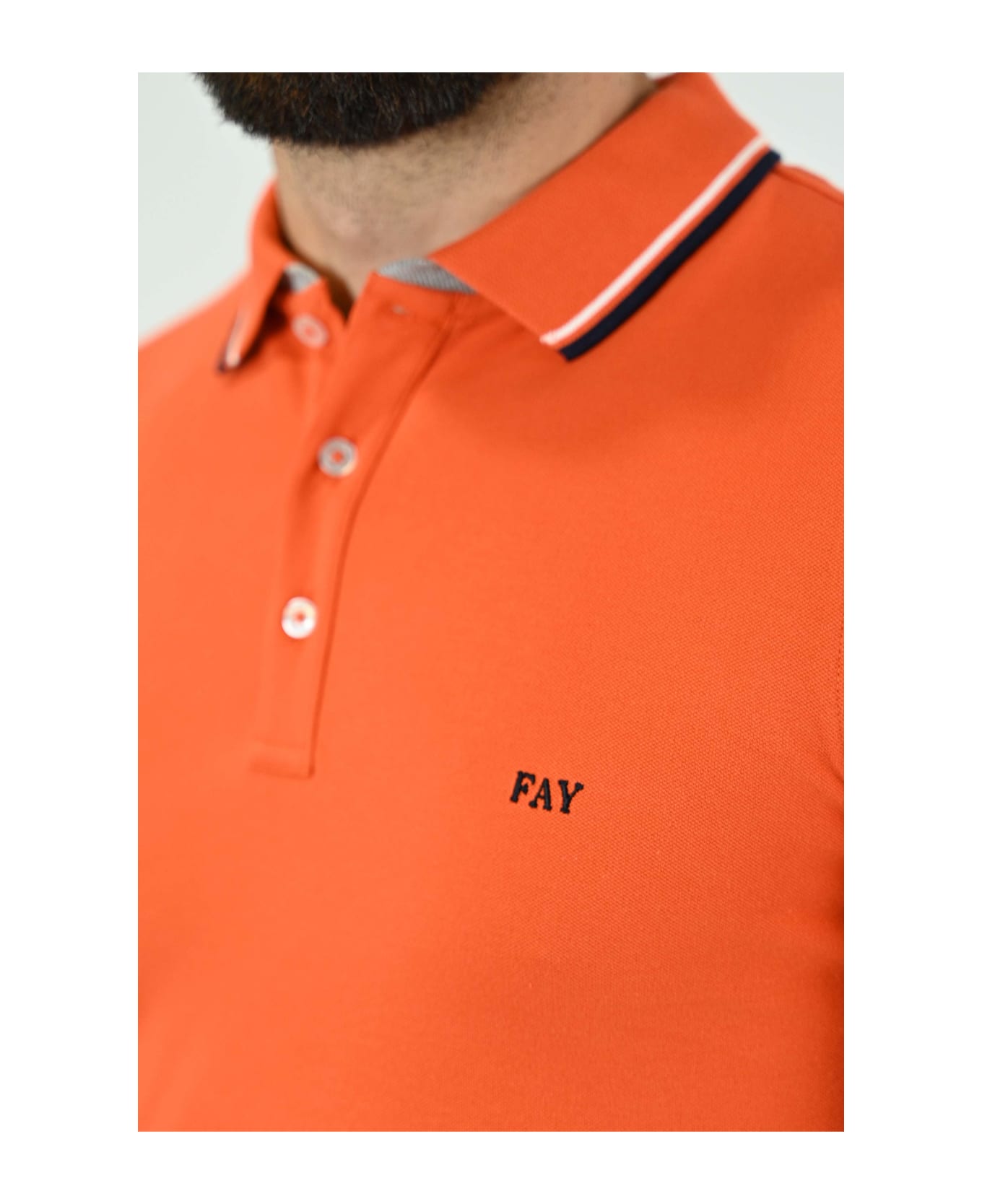 Fay Polo Stretch - Arancio ポロシャツ