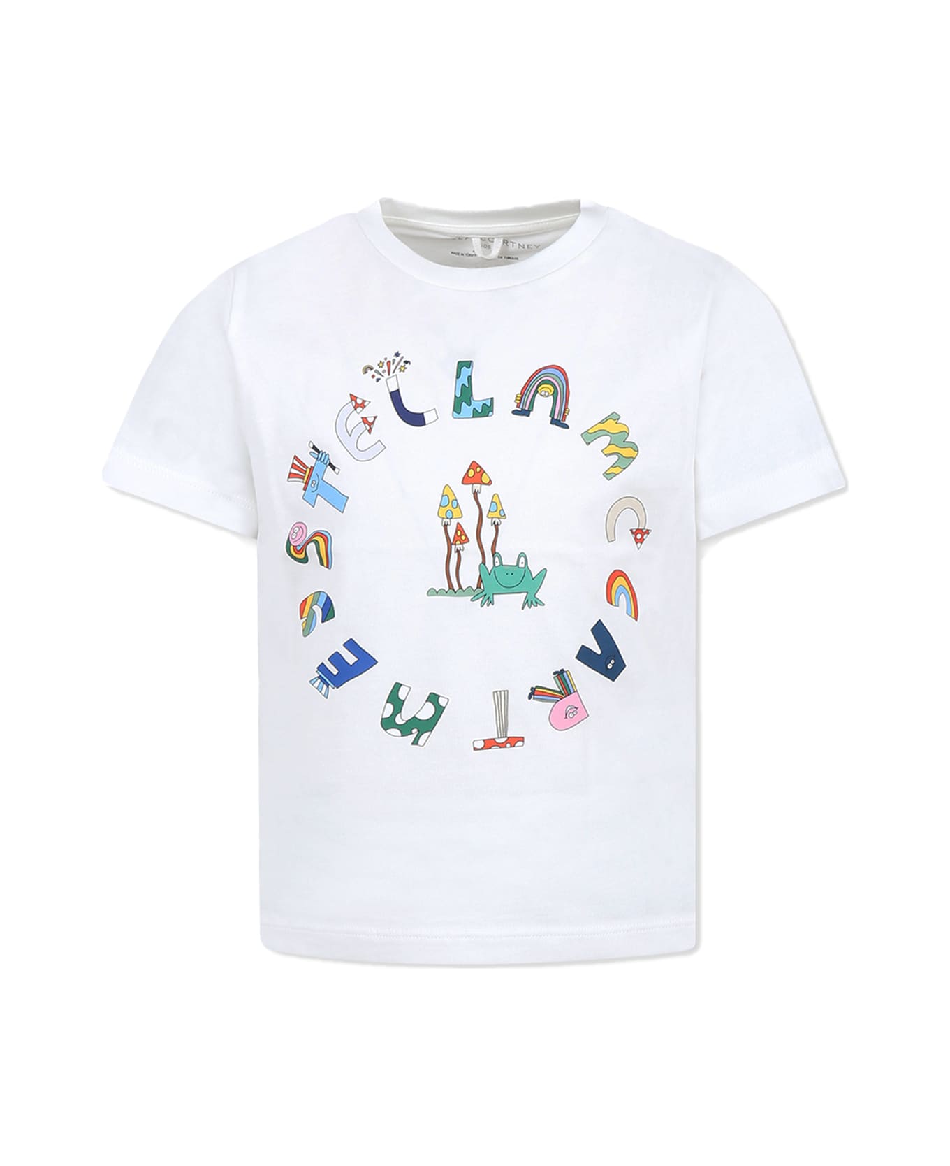 Stella McCartney Kids White T-shirt For Boy With Forest - White