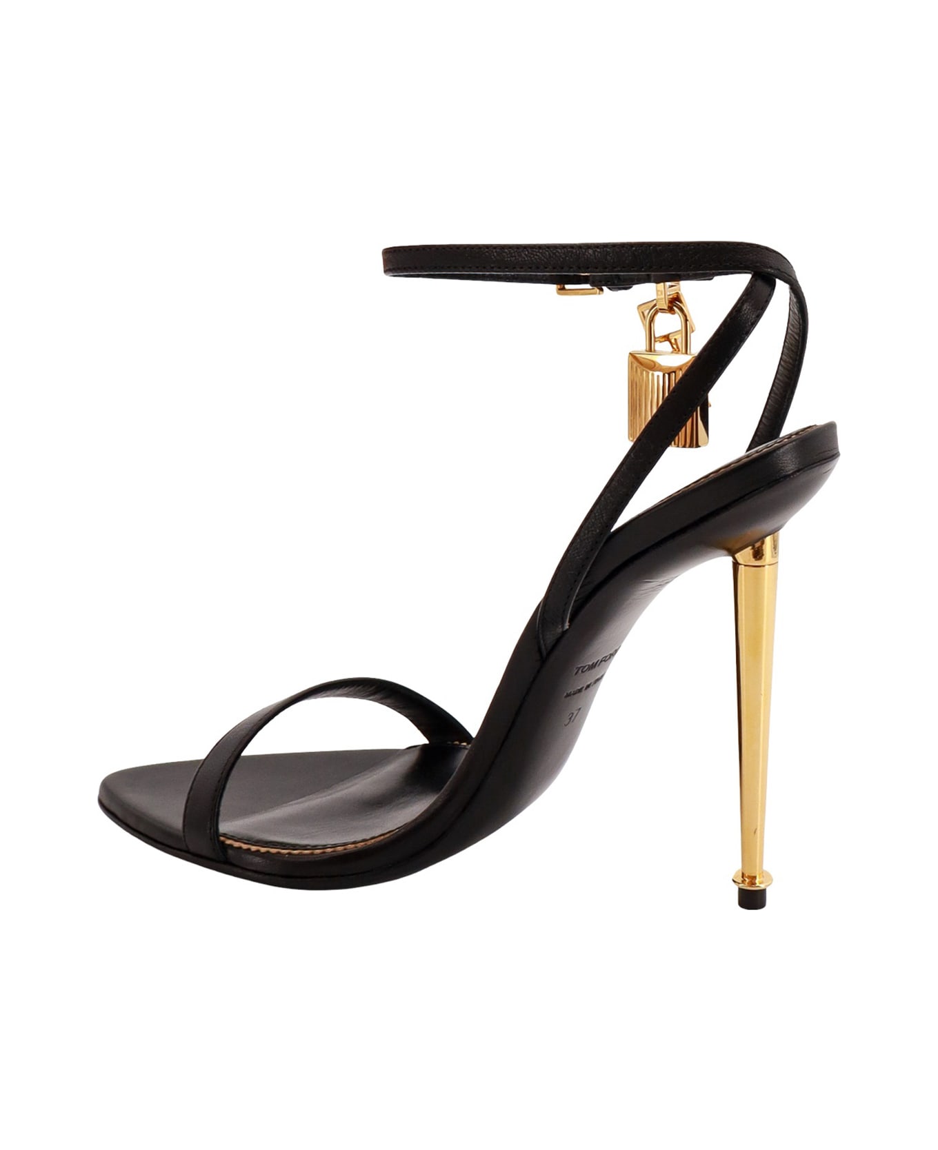 Tom Ford Leather Sandals With Logoed Padlock - Black