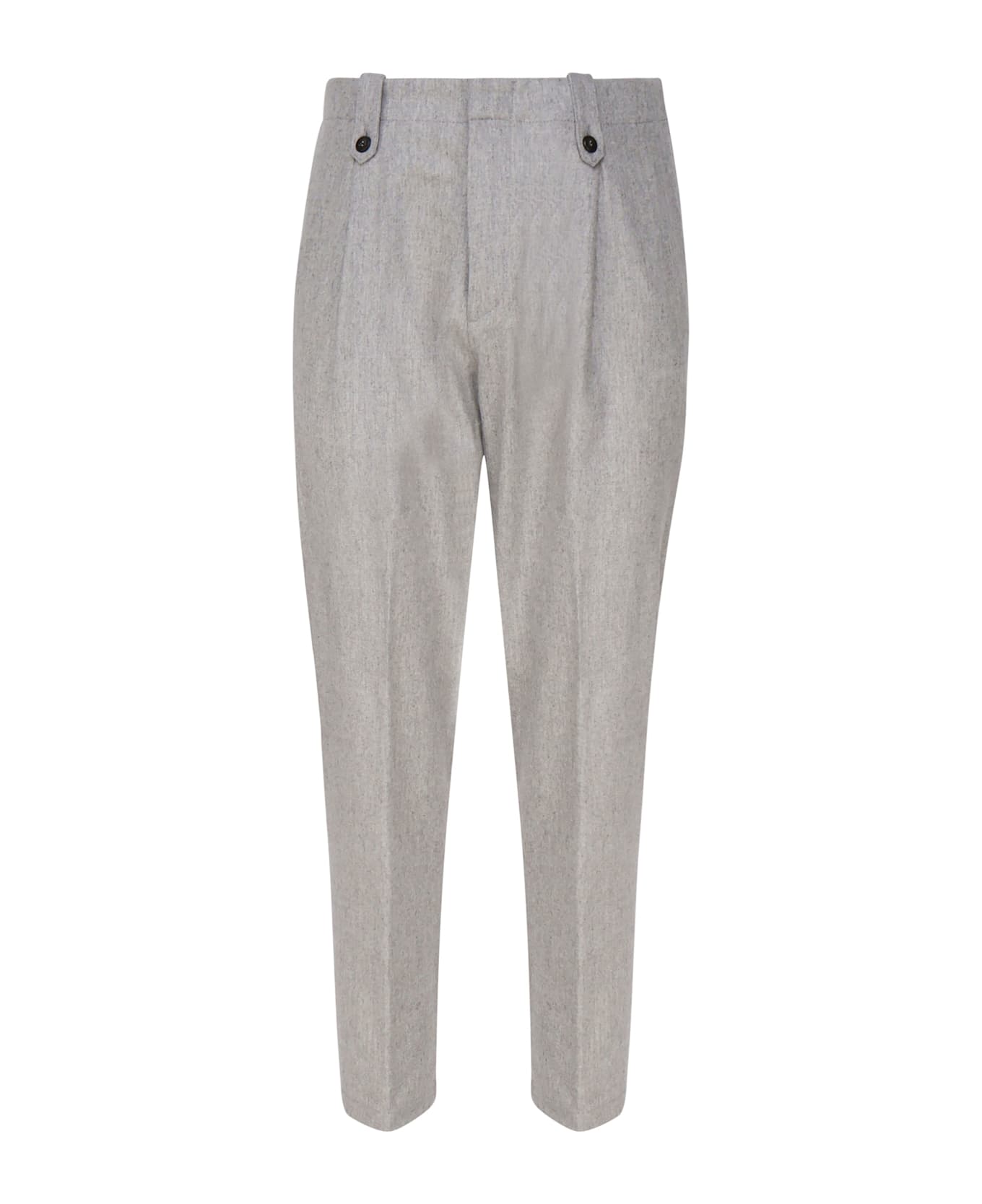 Eleventy Retro Style Trousers With Suspender Buttons - LIGHT MELANGE GRey