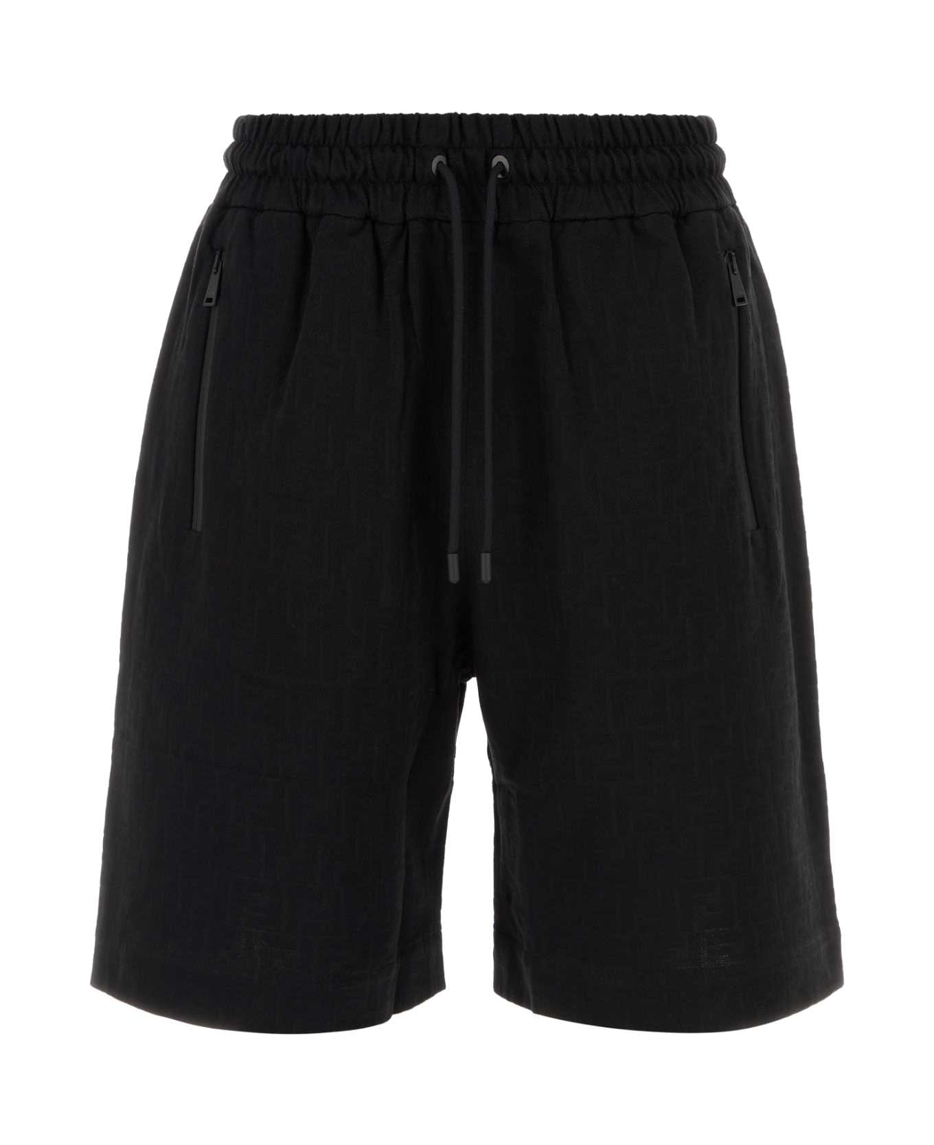 Fendi Black Piquet Bermuda Shorts - Black