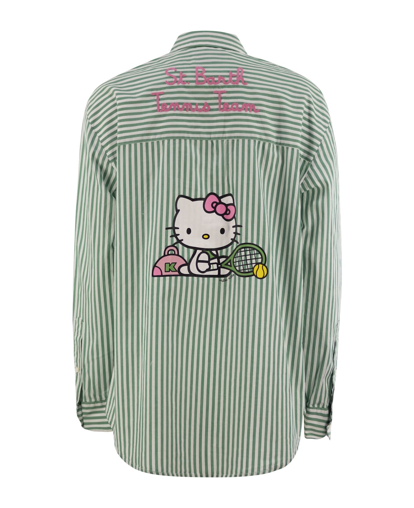 MC2 Saint Barth Brigitte - Shirt With Striped Pattern And Hello Kitty - White/green