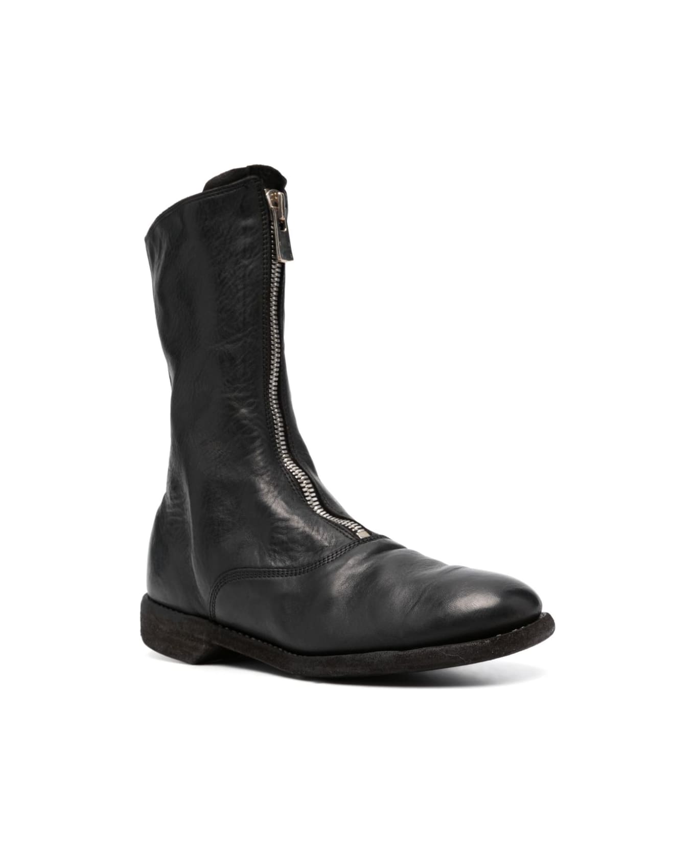 Guidi Front Zip Boots - Blkt Black